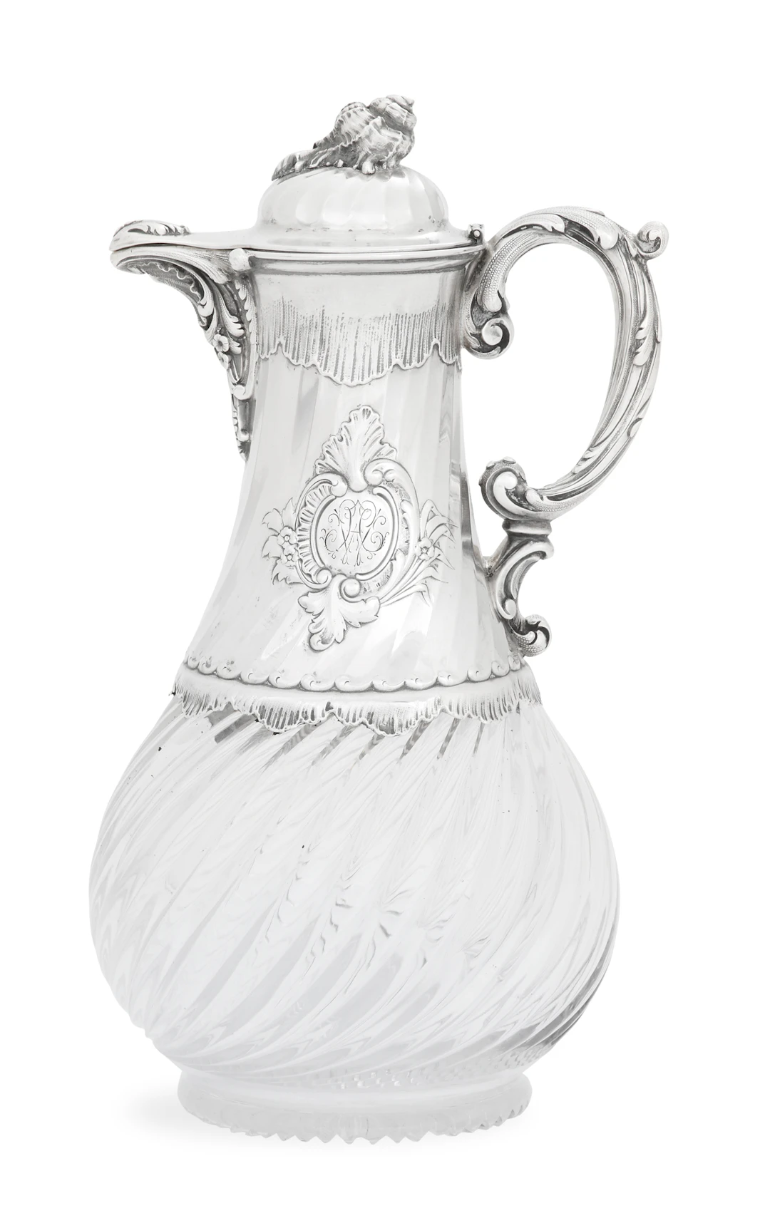 German Silver and Glass Claret Jug