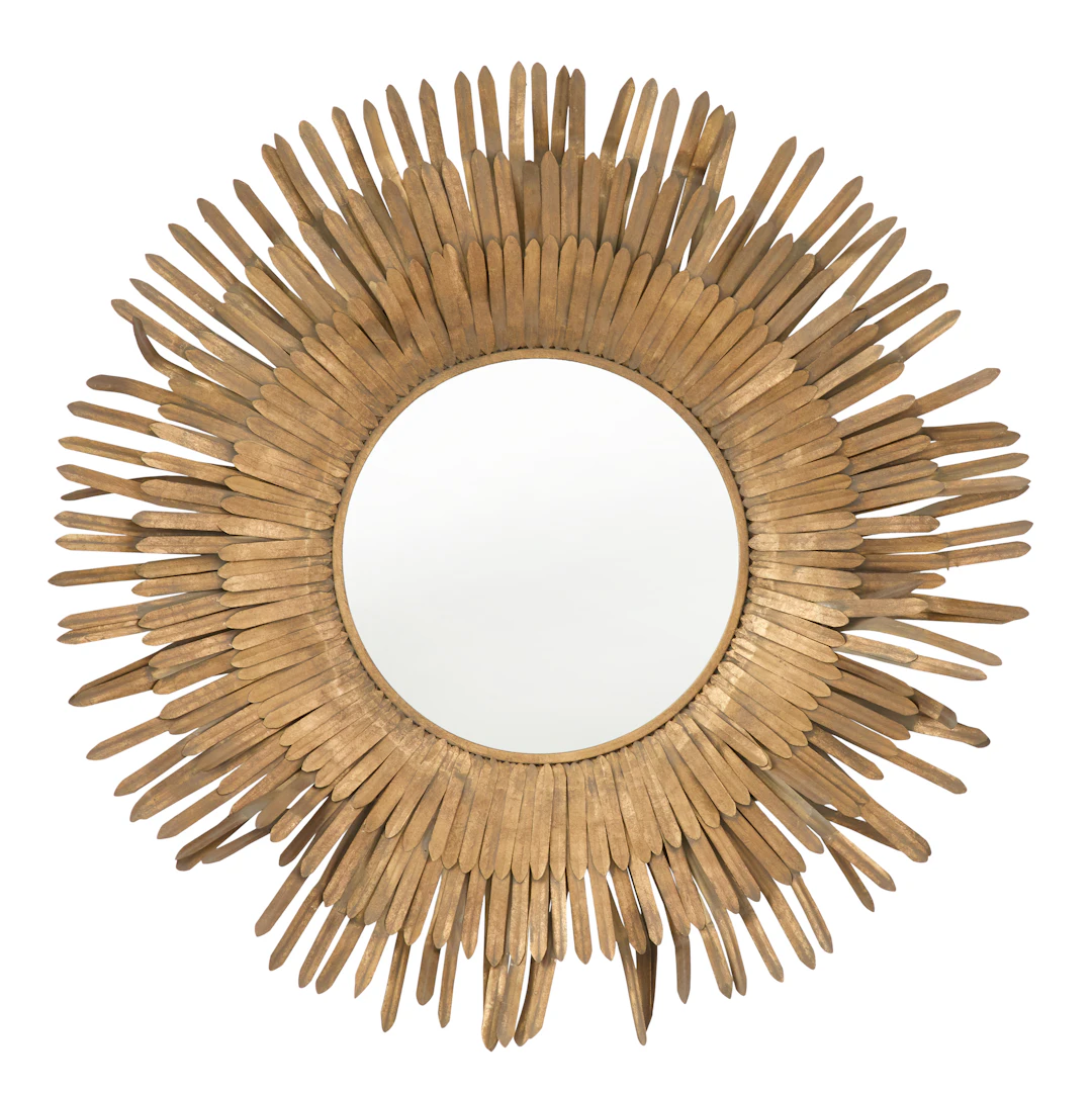 Italian Mid-Century Modern Gilt-Metal Sunburst Mirror