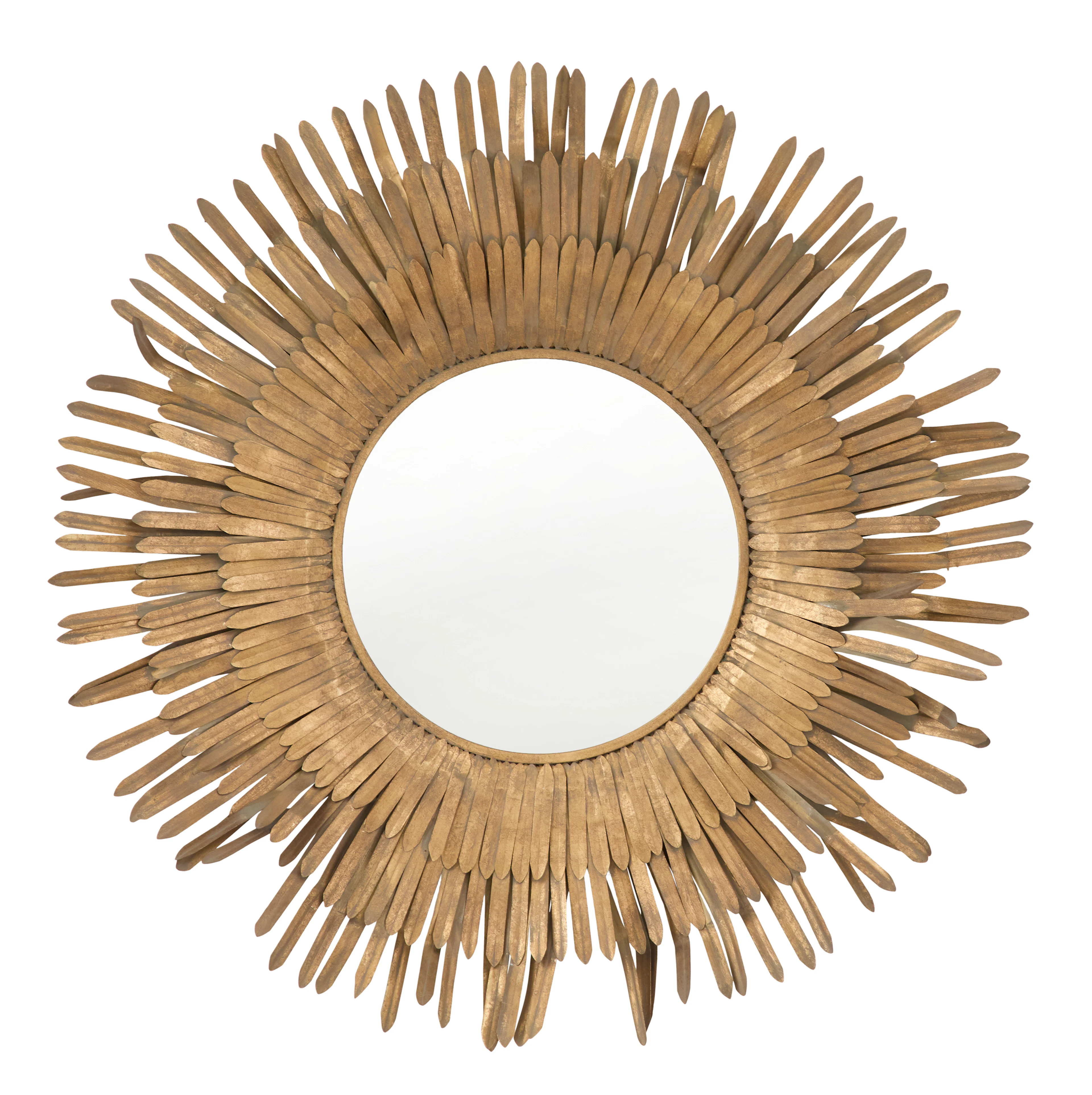 Italian Mid-Century Modern Gilt-Metal Sunburst Mirror