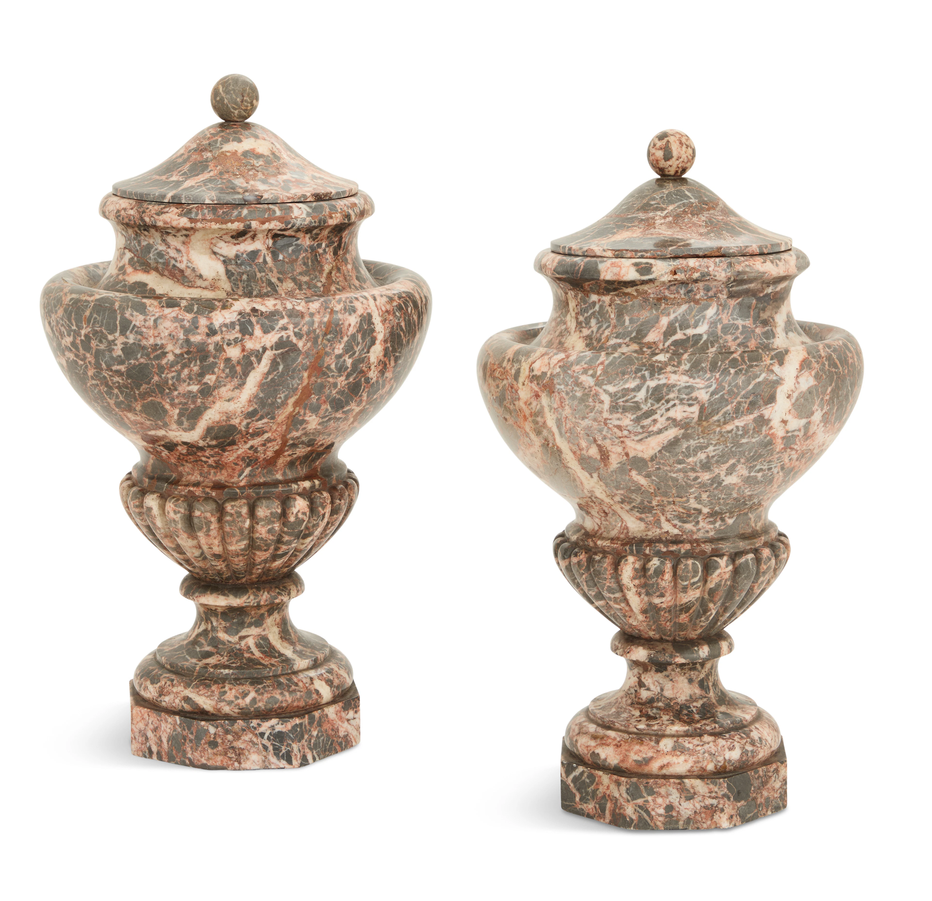Pair of Marble Urns in the Louis XV Taste