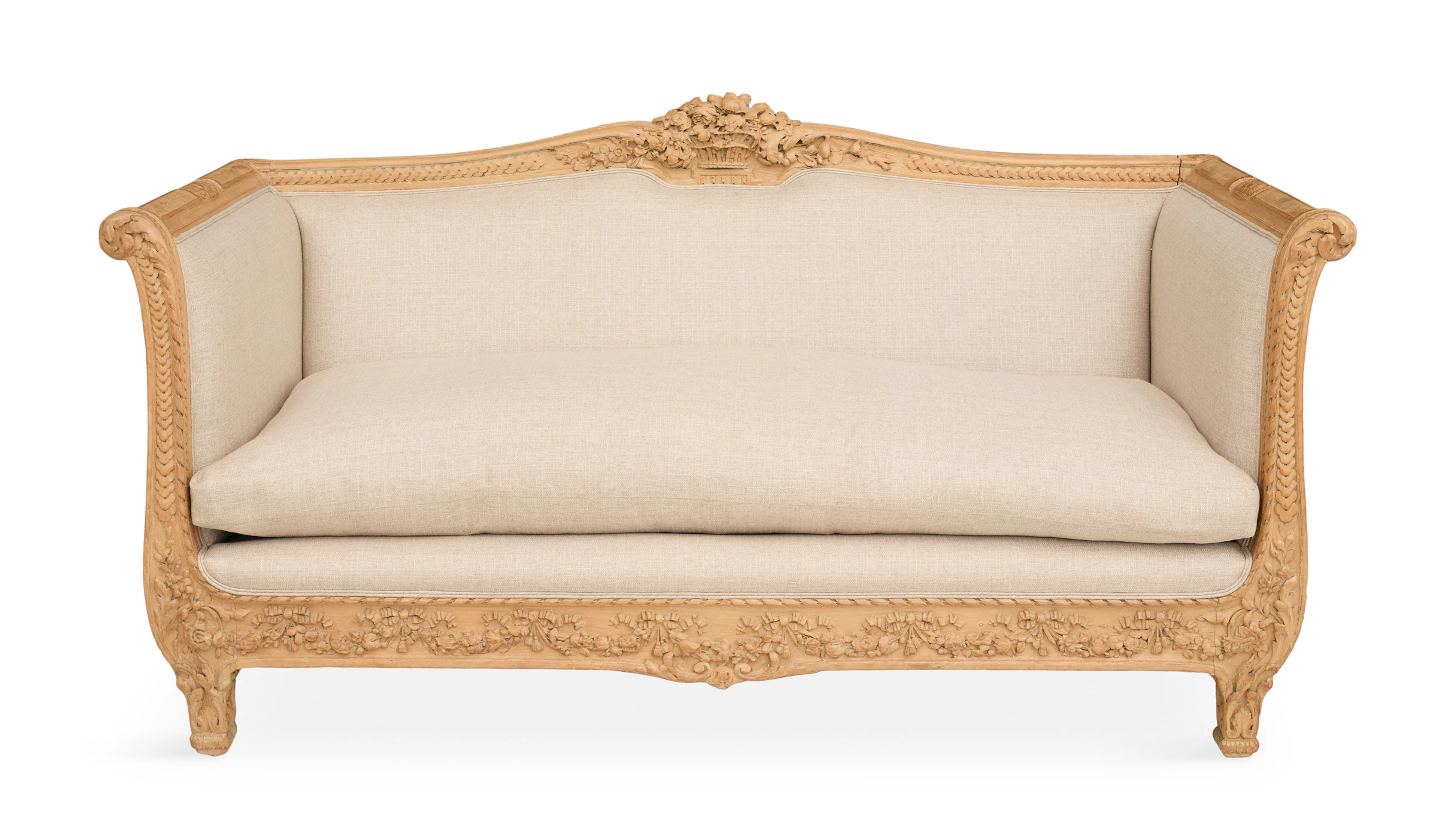 French Carved Beechwood Sofa
