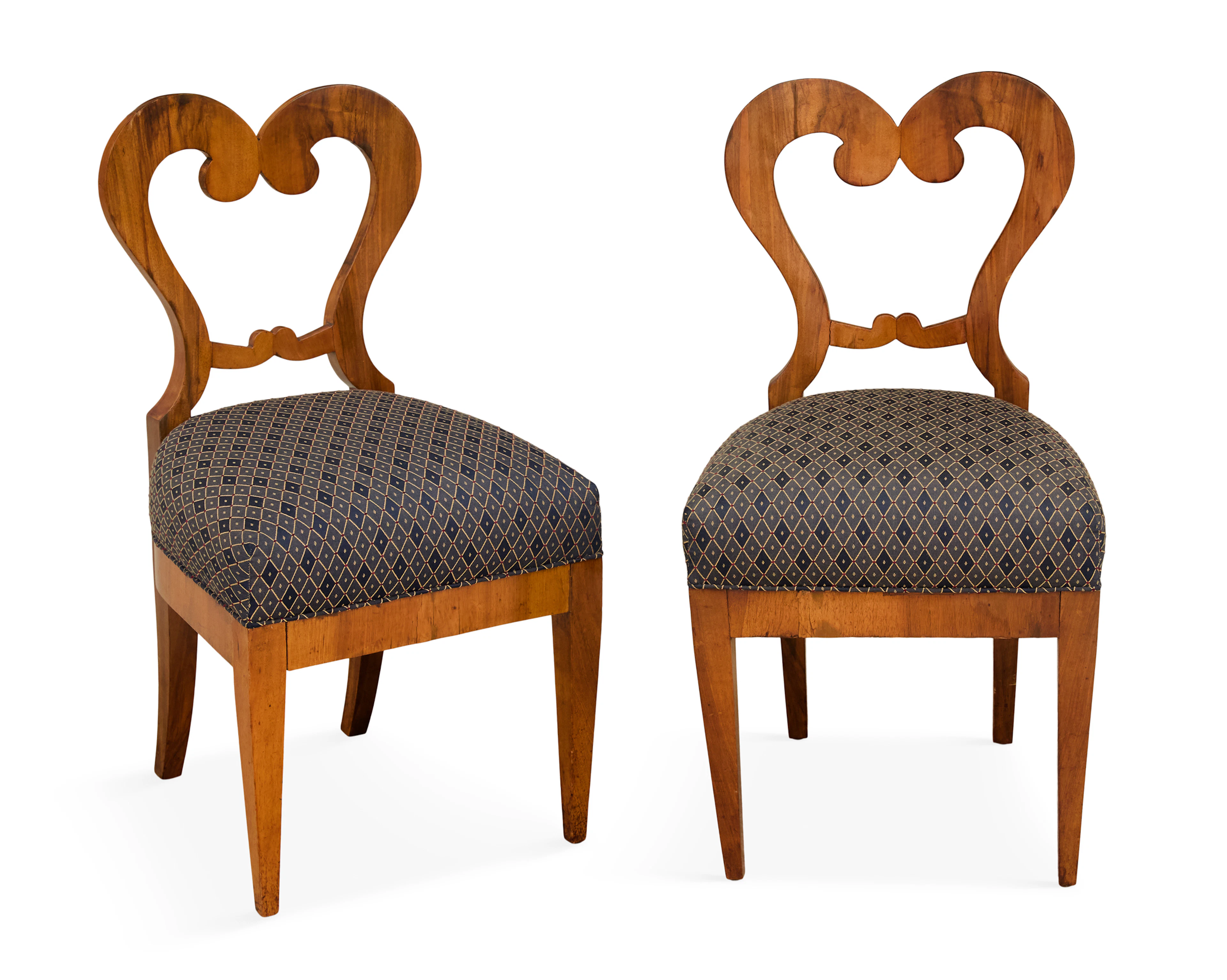 Pair of Biedermeier Fruitwood Side Chairs