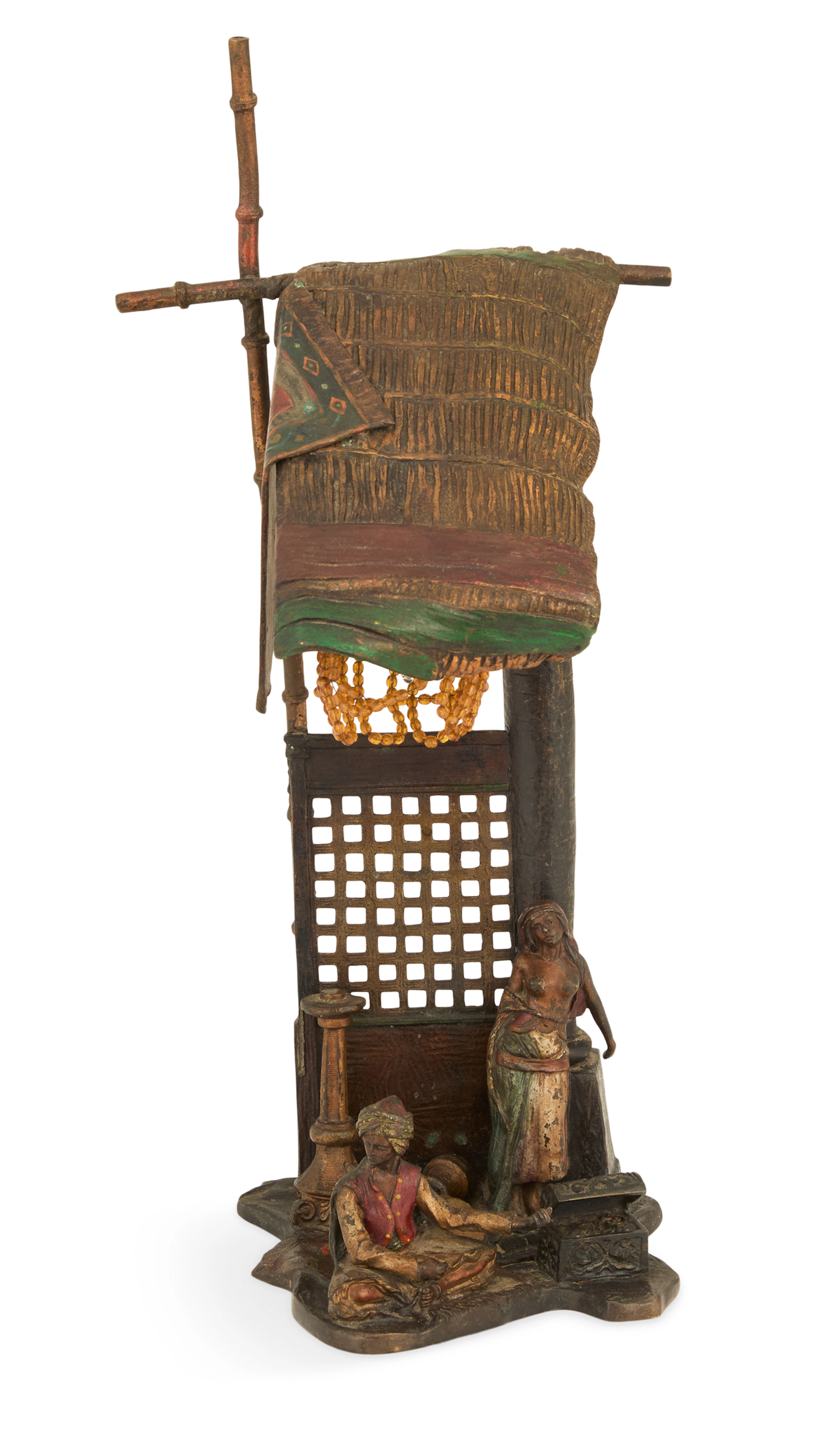 Austrian Cold-Painted Vienna Bronze Lamp