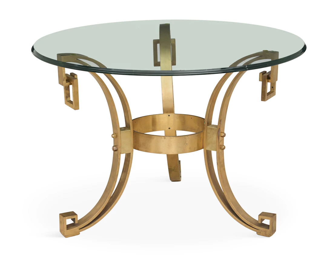 Mid-Century Modern Bronze and Plate-Glass Center Table