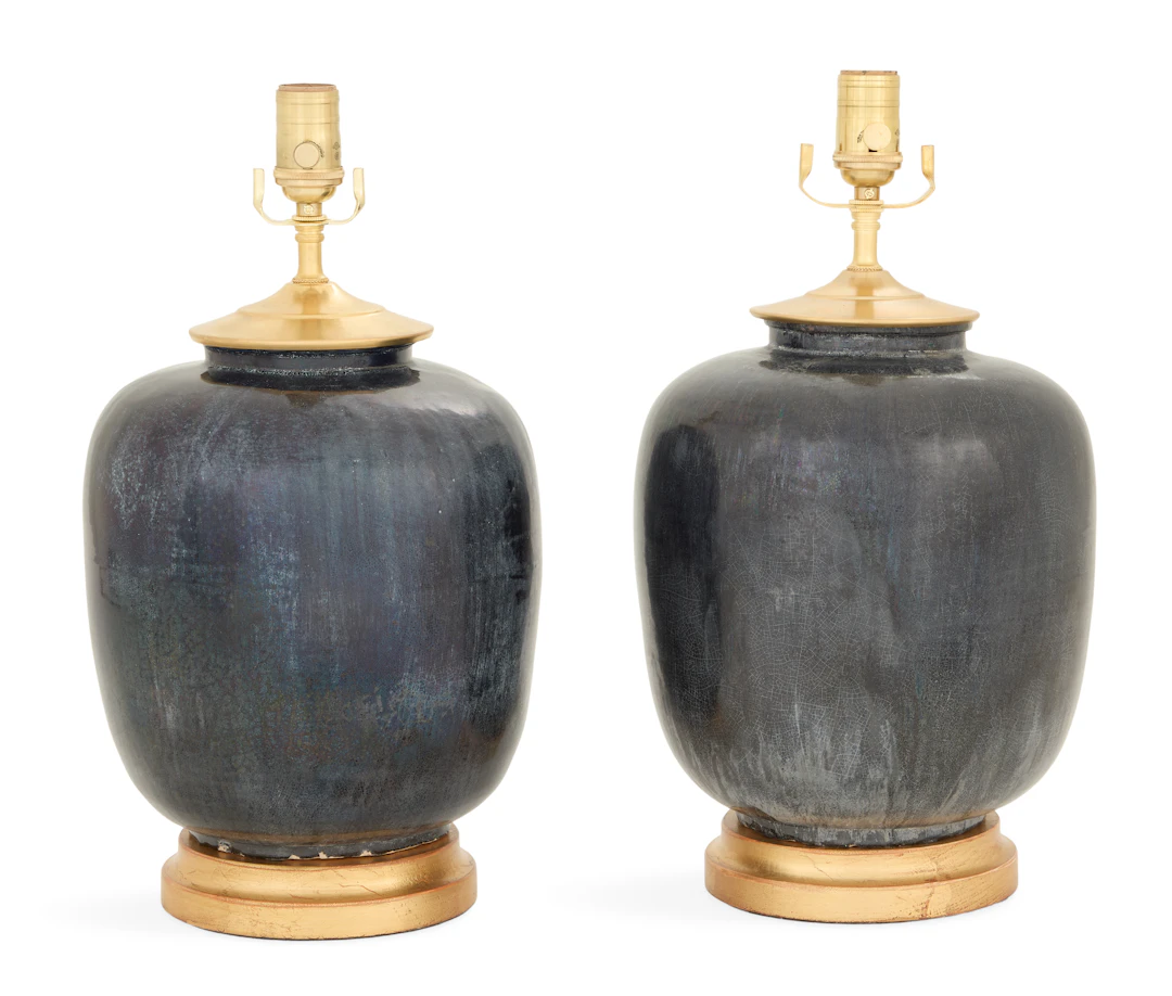 Pair of Chinese Ginger Jar Lamps