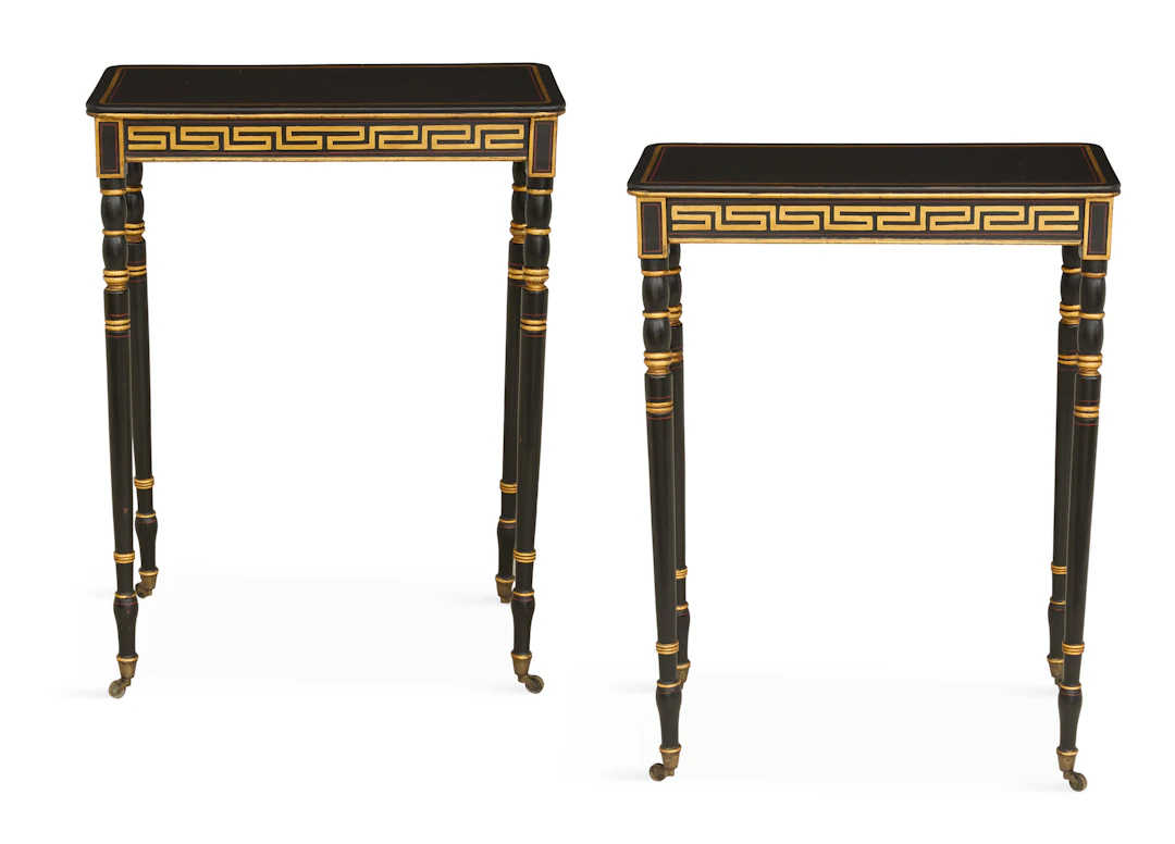 Pair of Regency-Style Polychrome Side Tables