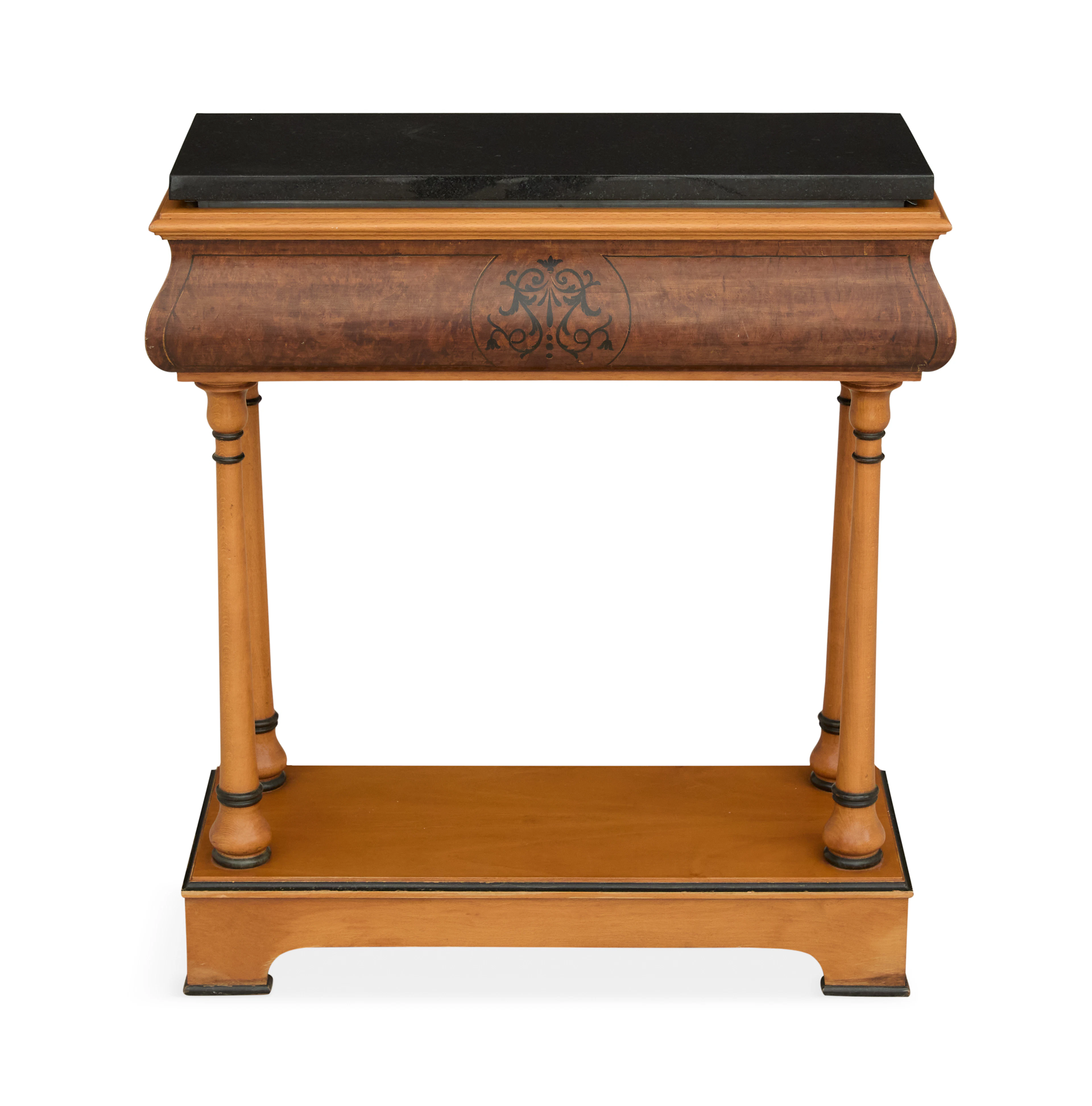 Biedermeier-Style Fruitwood and Marble-Top Occasional Table