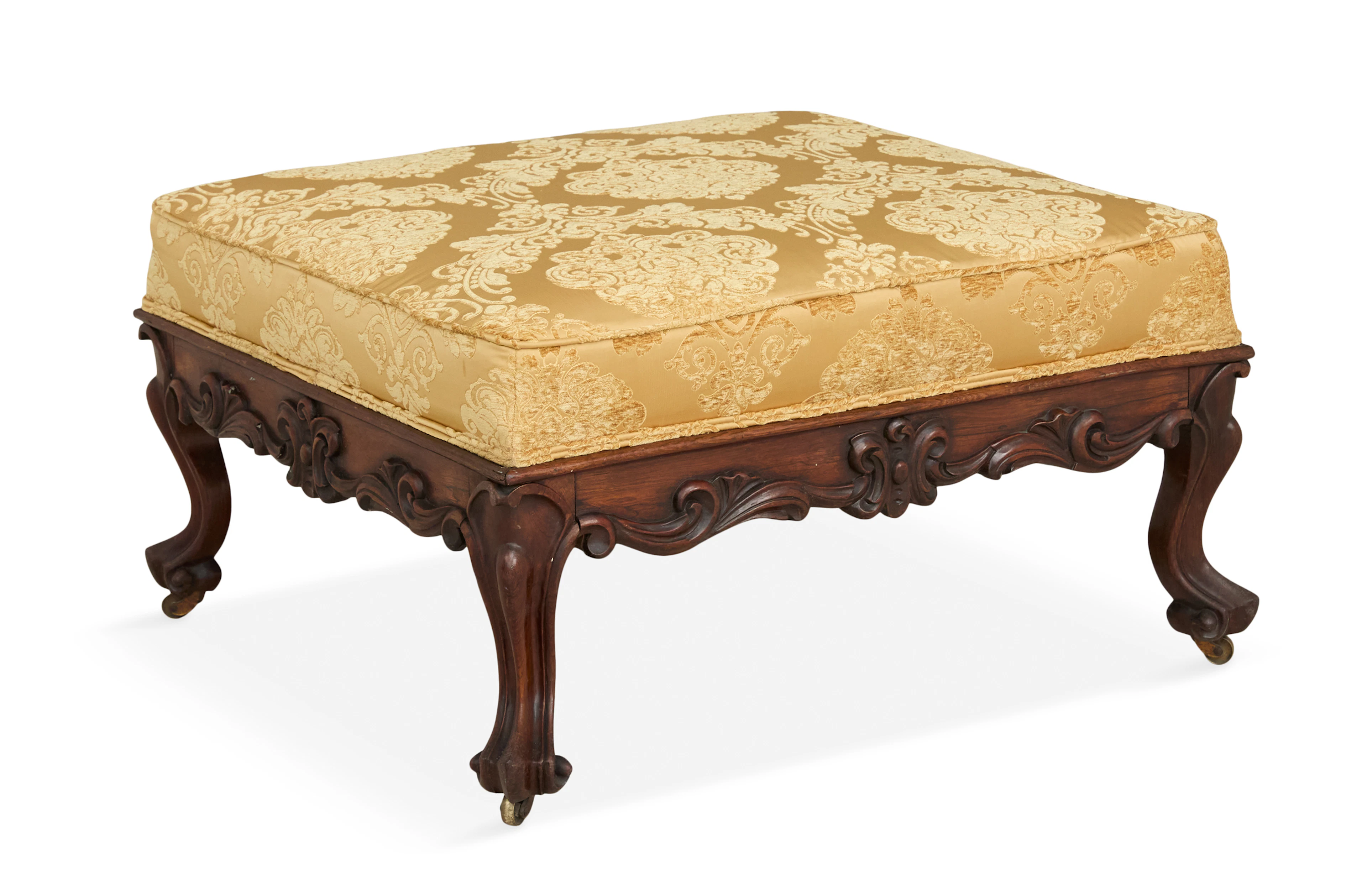 Rare American Rococo Revival Rosewood Stool/Ottoman