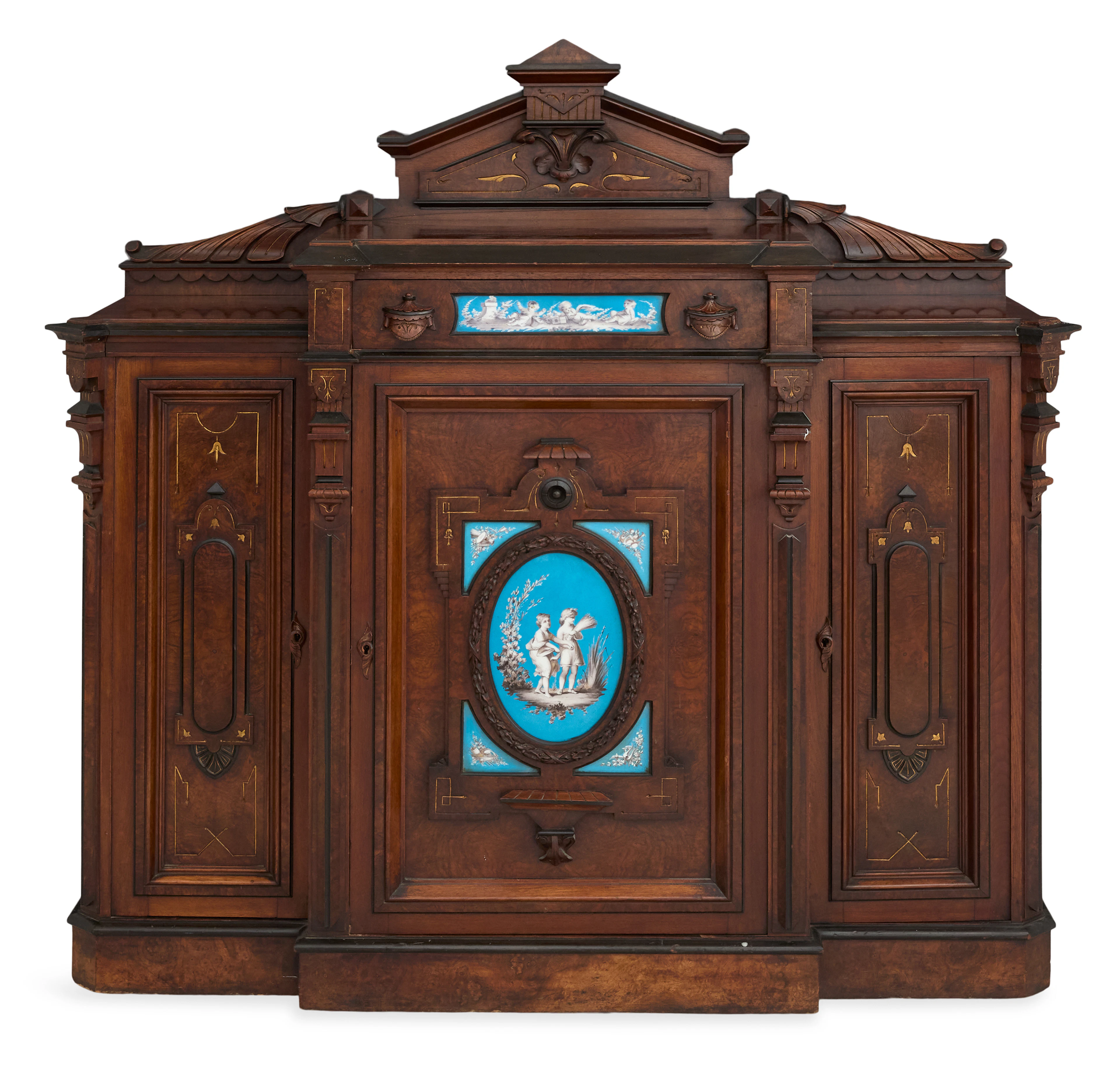 American Aesthetic Movement Walnut Parlor Cabinet