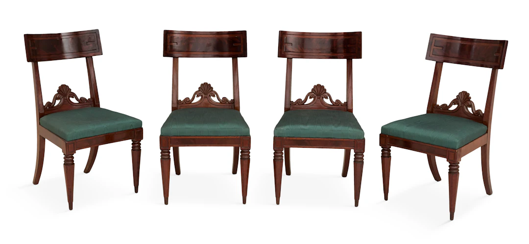 Suite of Four American Classical Mahogany Chairs
