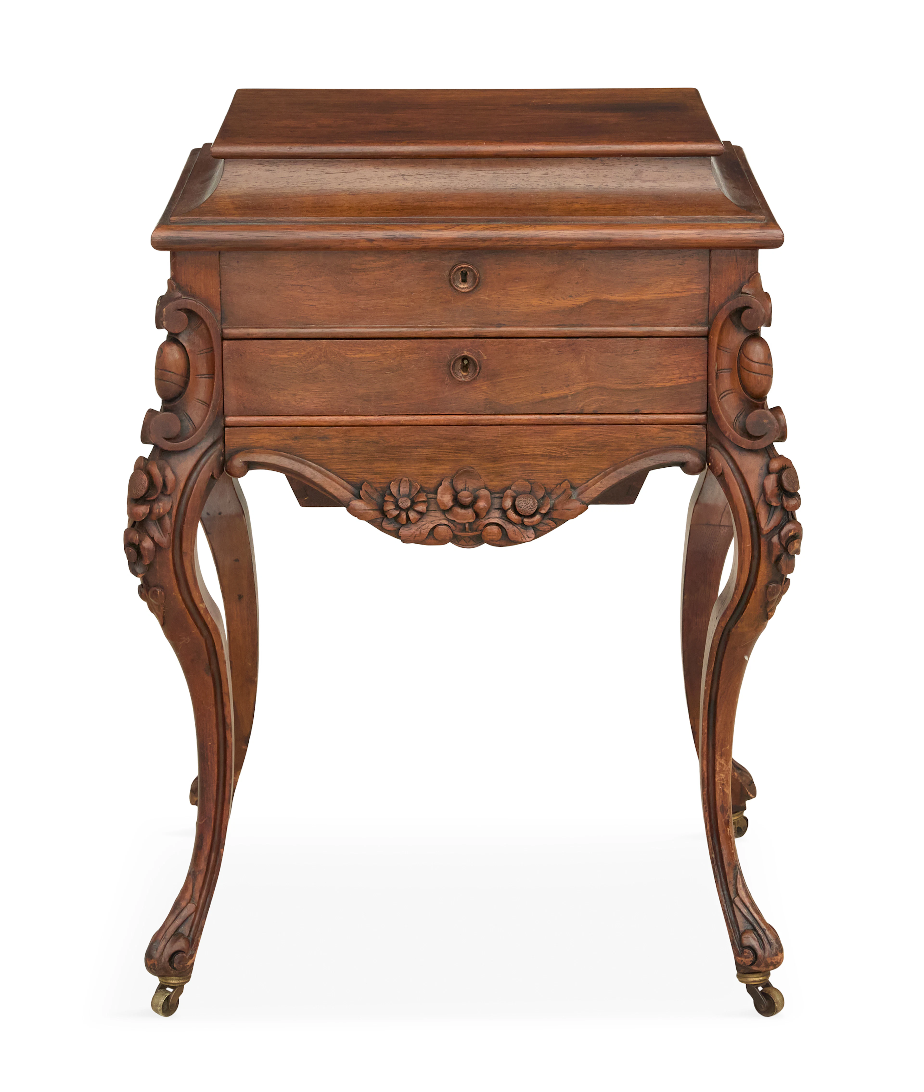 American Rococo Revival Rosewood Work Table