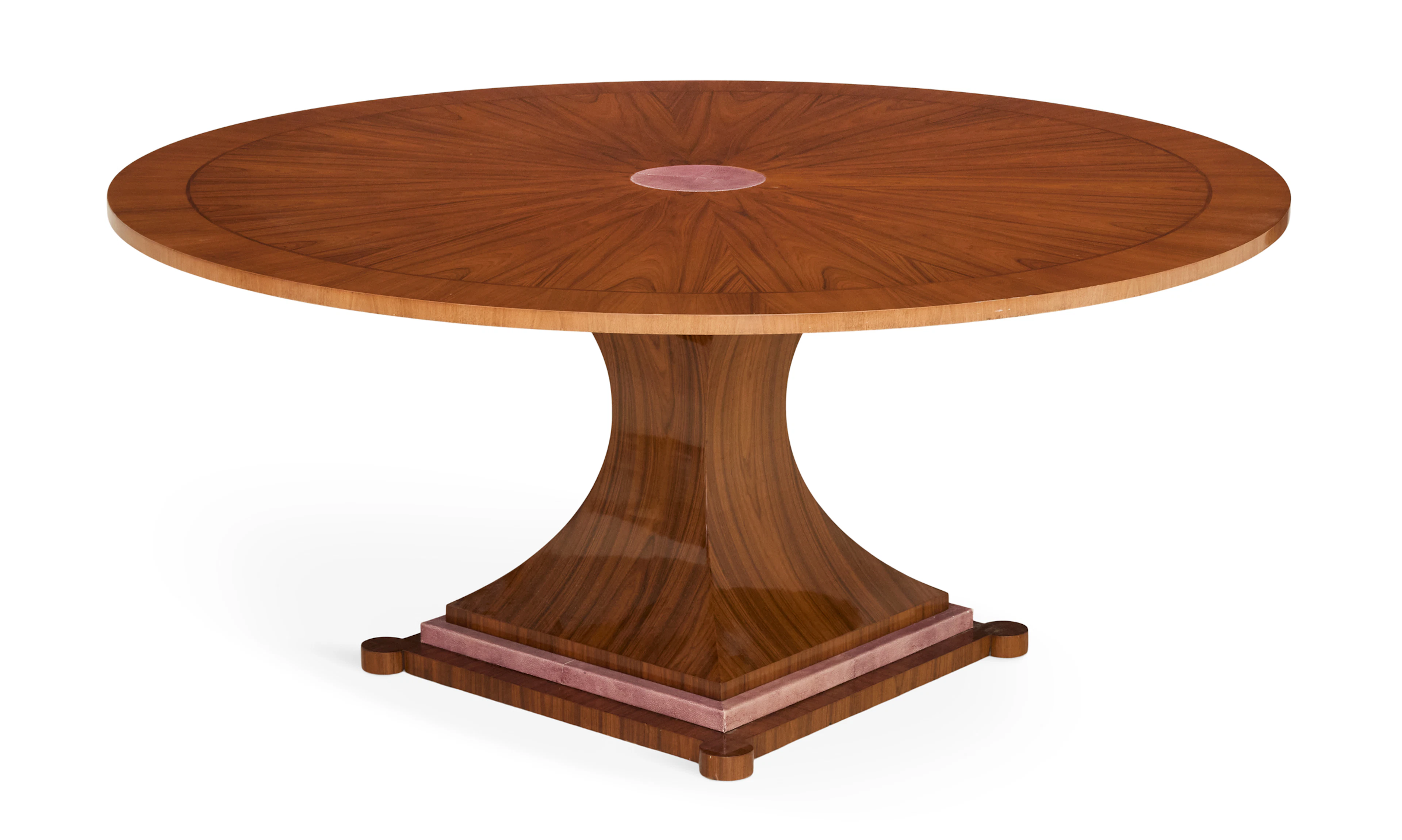 Custom Designed Art Deco-Style Zebrawood and Shagreen Dining Table