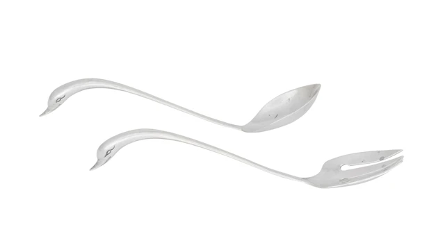 Mexican Sterling Silver Salad Serving Set