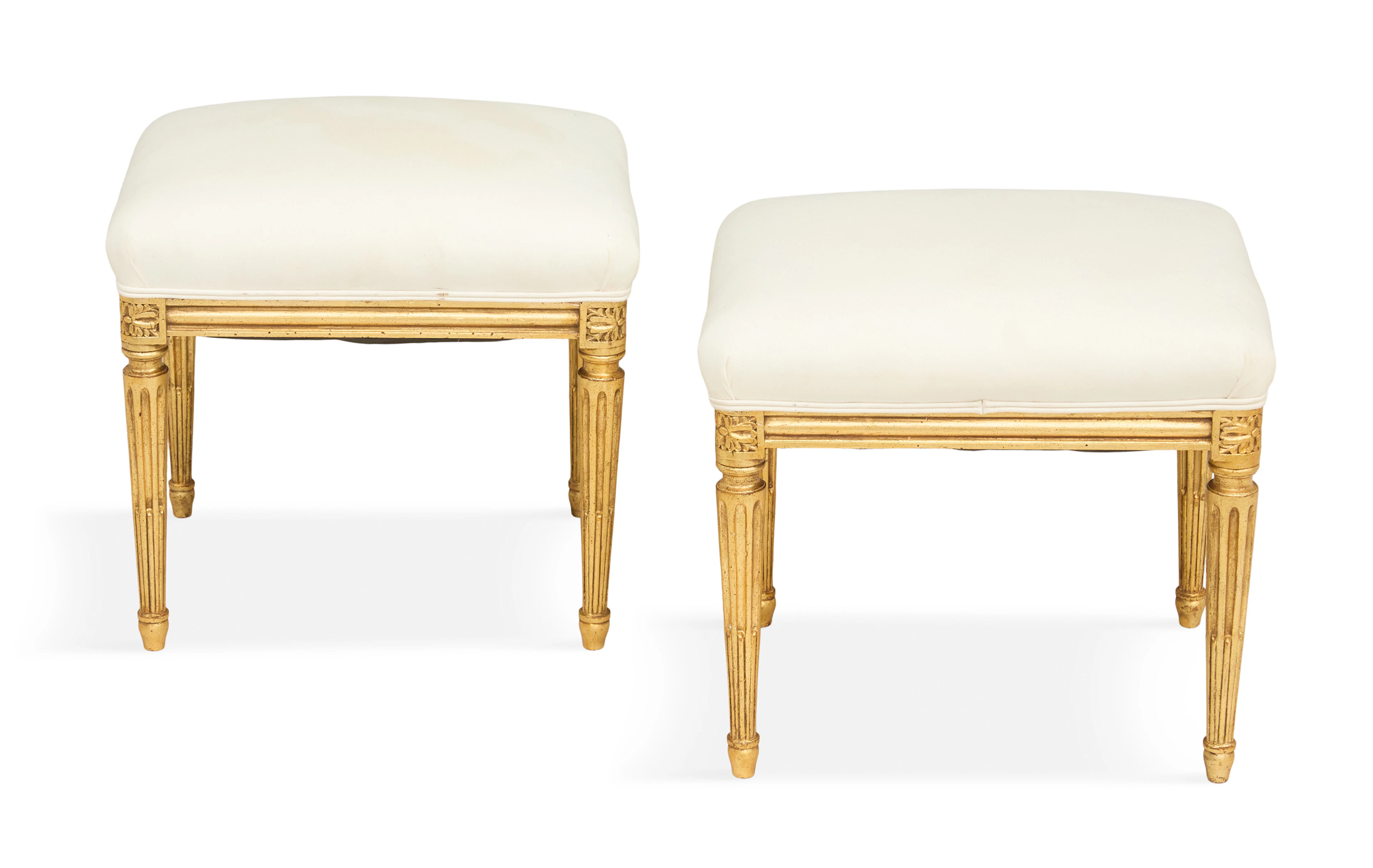 Pair of Louis XVI-Style Giltwood Stools