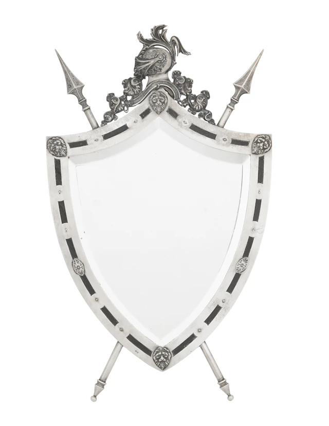Unusual Portuguese Silver-Mounted Rosewood Table Mirror