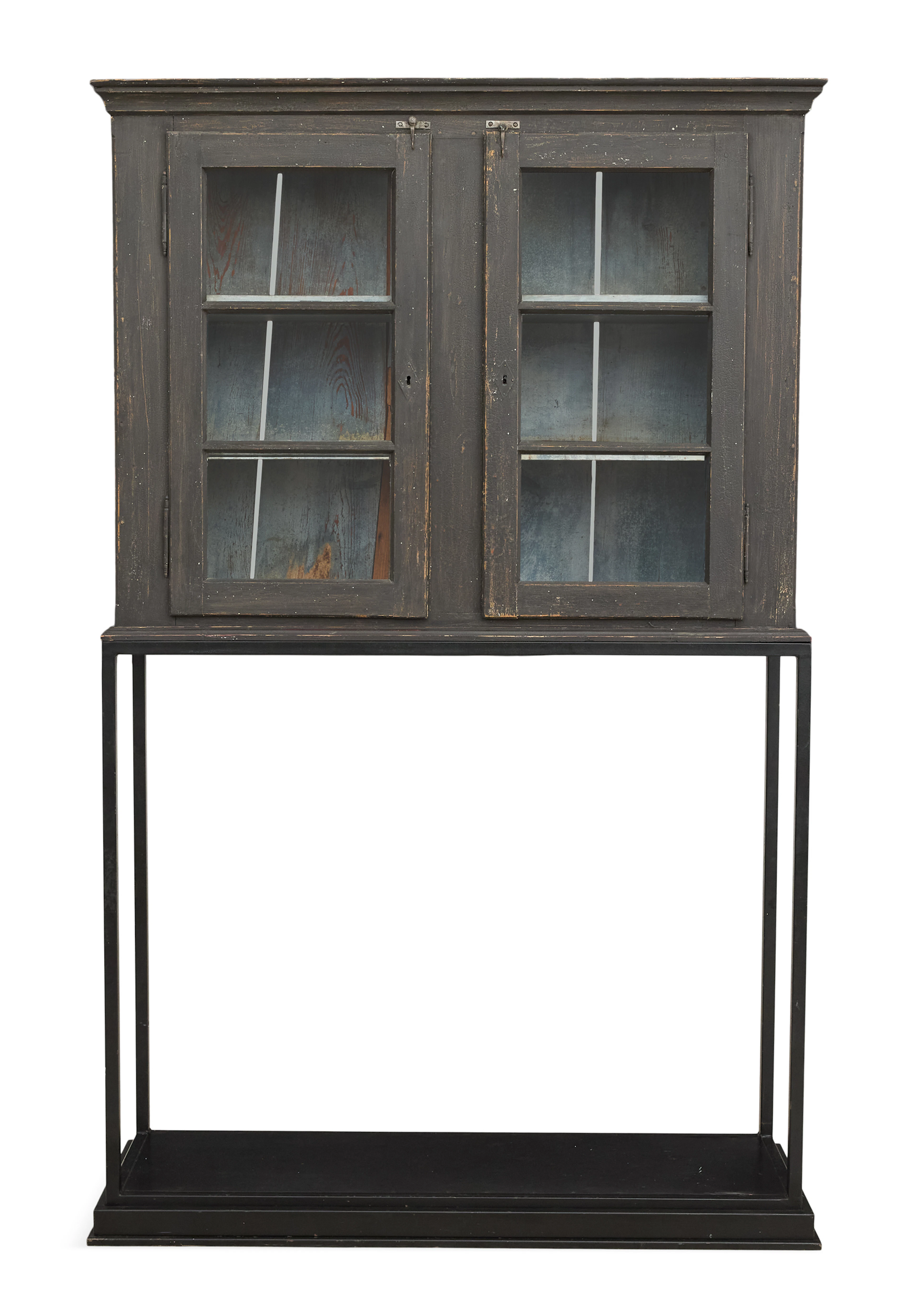 Continental Polychrome Cabinet on Later Stand
