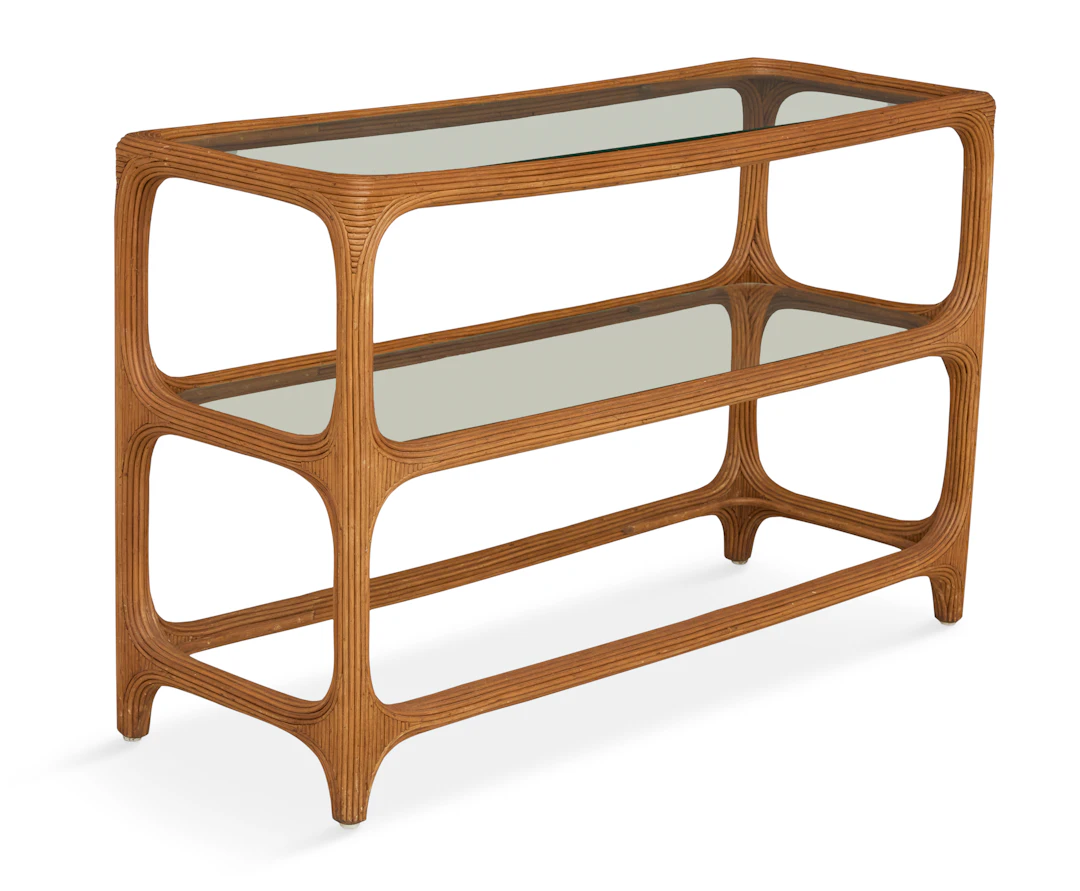 Pencil Reed-Clad Etagere