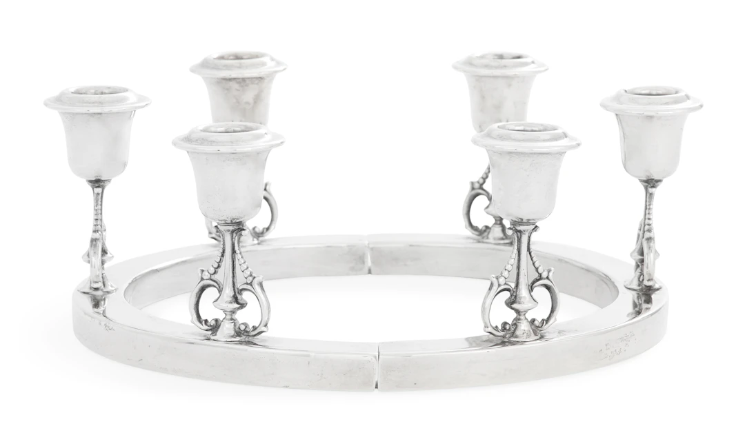 Pair of Mid-Century Modern Sterling Silver Candlestands