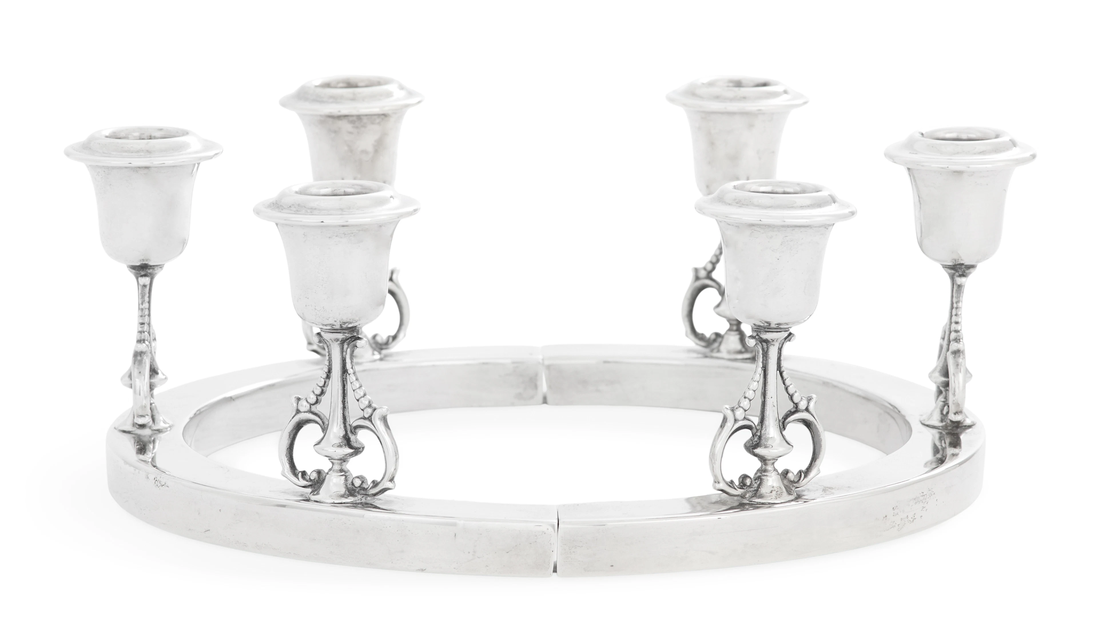 Pair of Mid-Century Modern Sterling Silver Candlestands