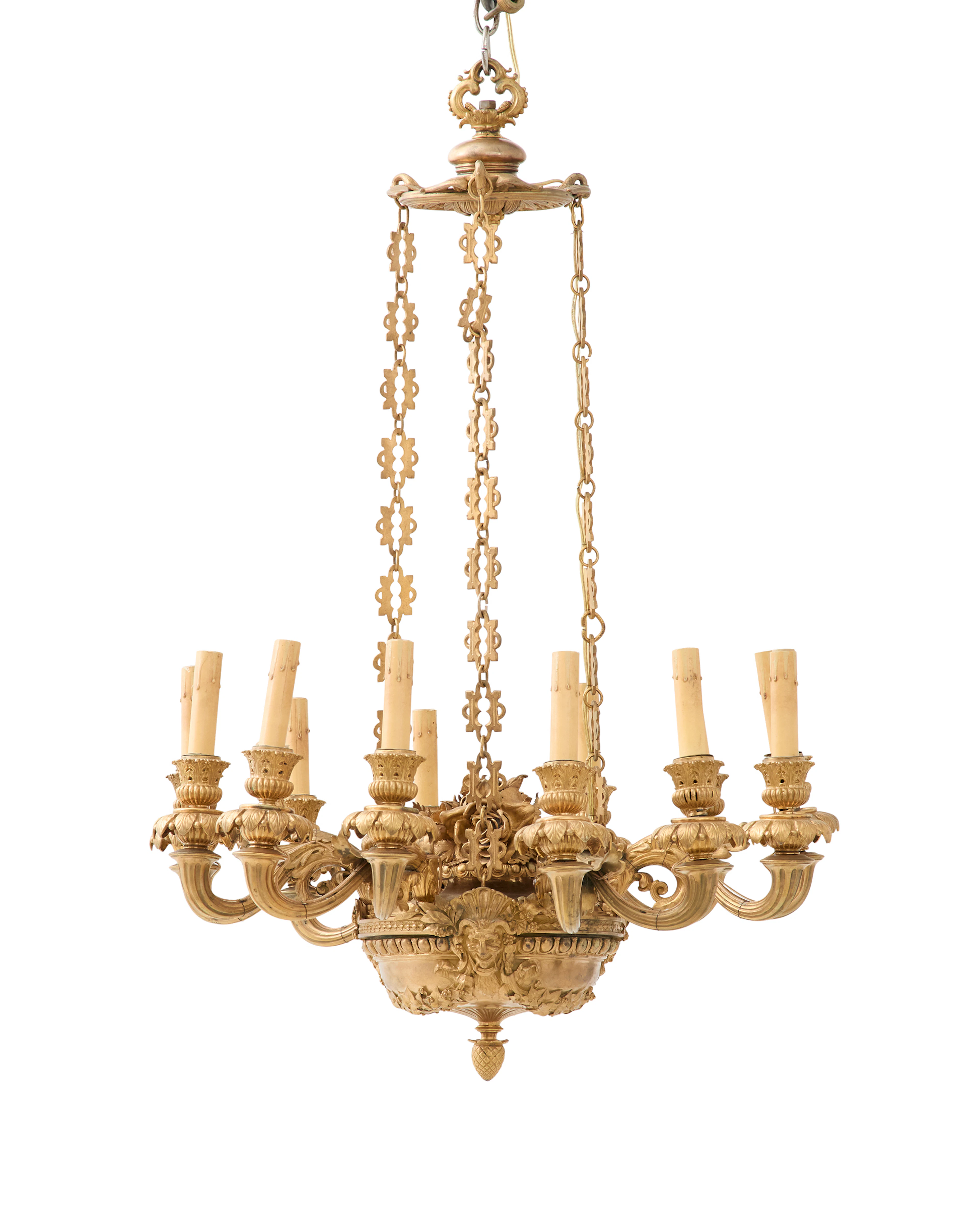 French Belle Epoque Gilt-Bronze Chandelier