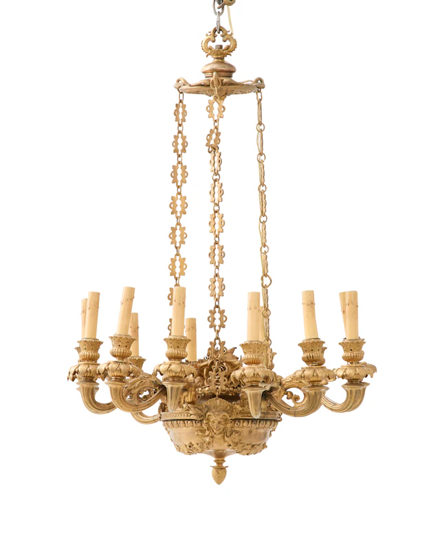 French Belle Epoque Gilt-Bronze Chandelier