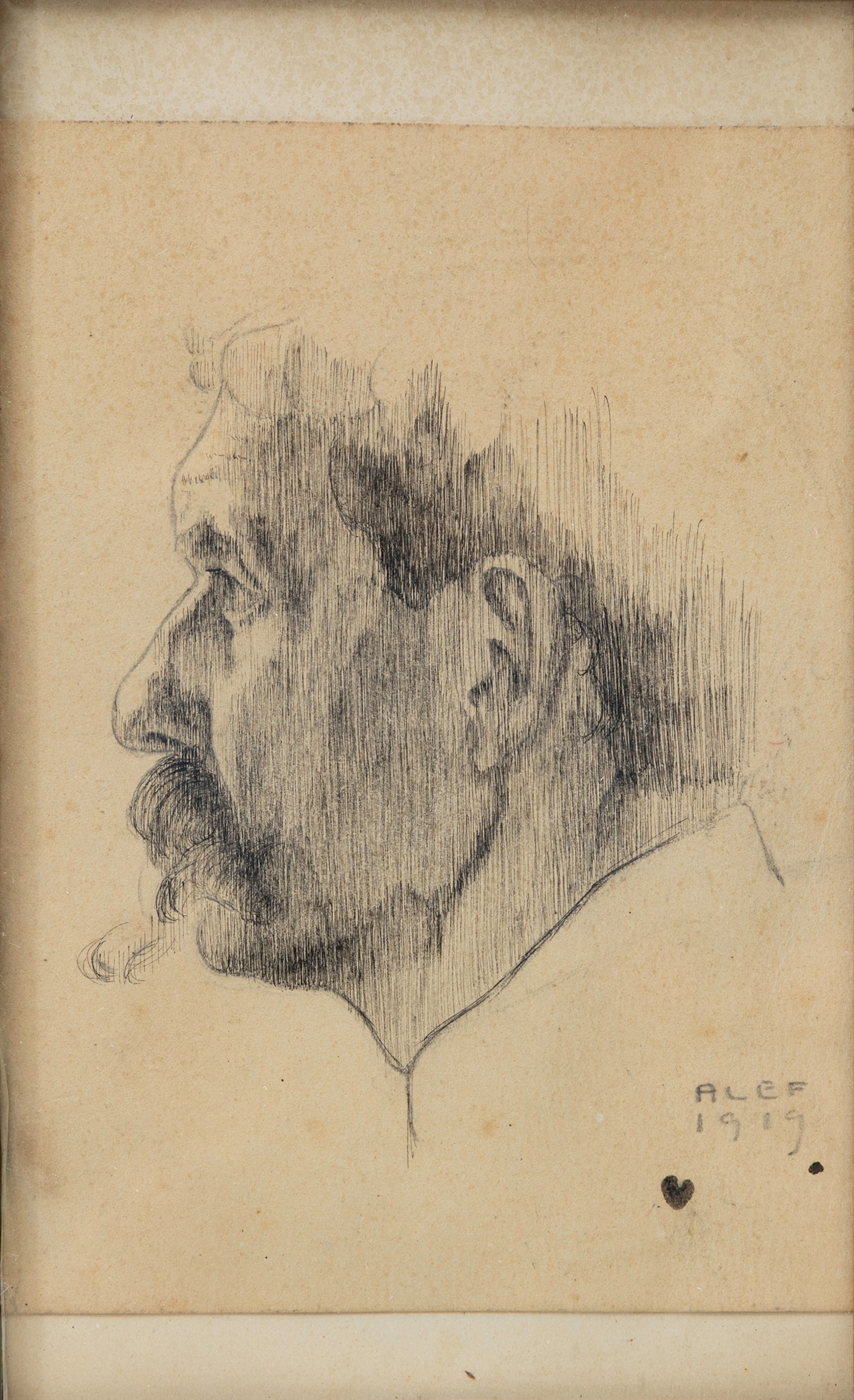 THORWALD ALEF (1896-1974). Porträtt, blandteknik på papper, signerad