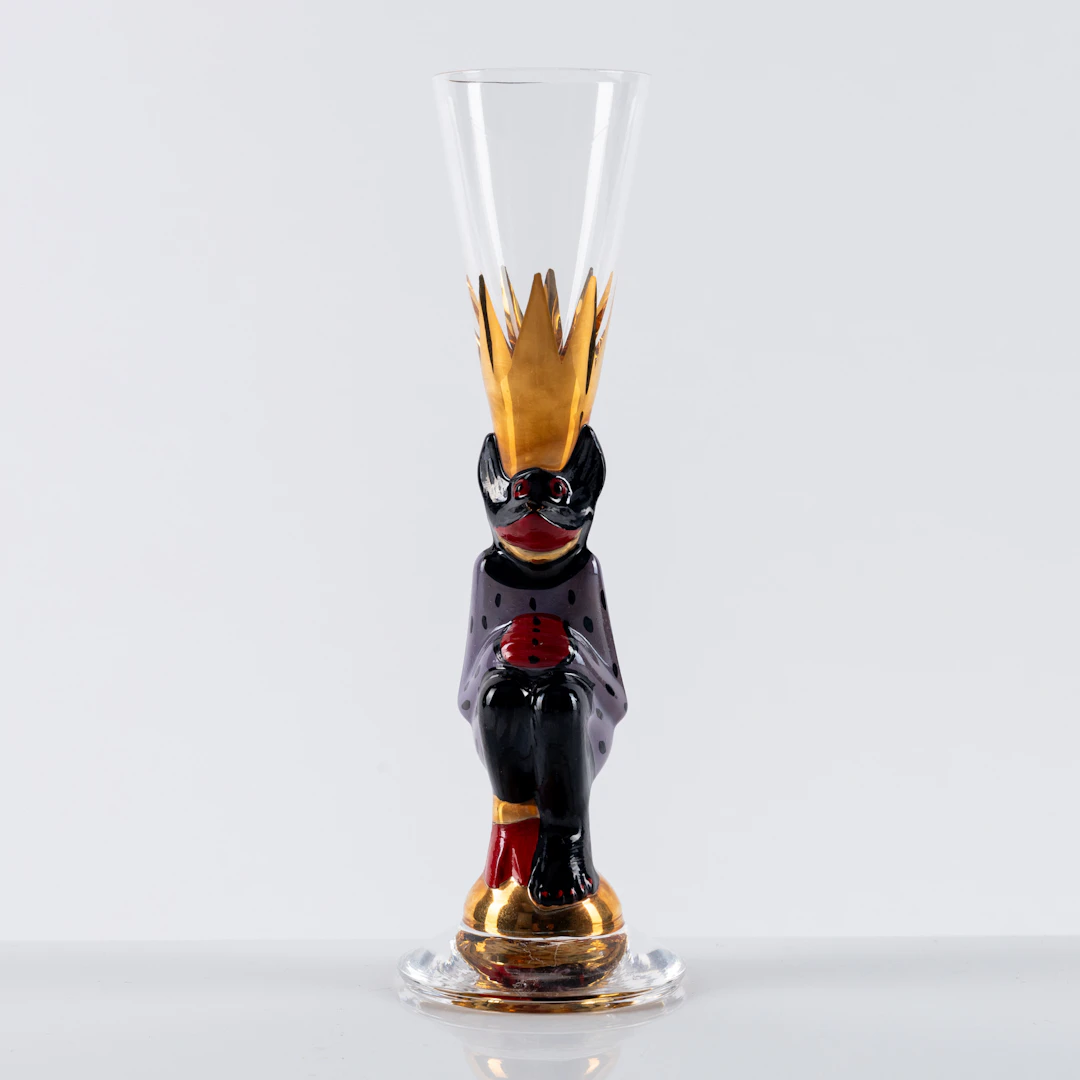 GUNNAR CYRÉN. Snapsglas, "Djävulsglas", lila, Nobelservisen, Orrefors