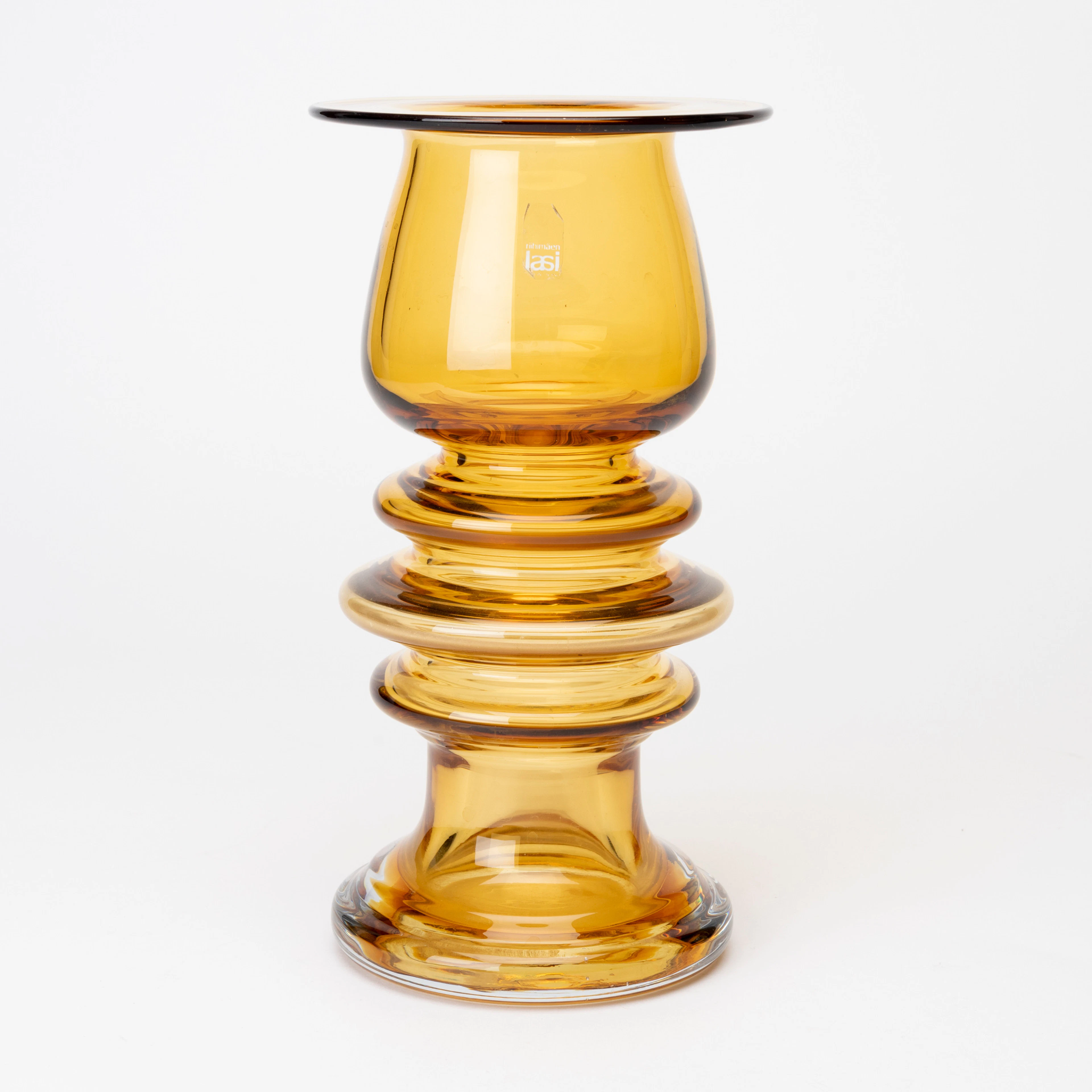 TAMARA ALADIN. Vas, gultonat glas, "Tornado",signerad och etikettmärkt