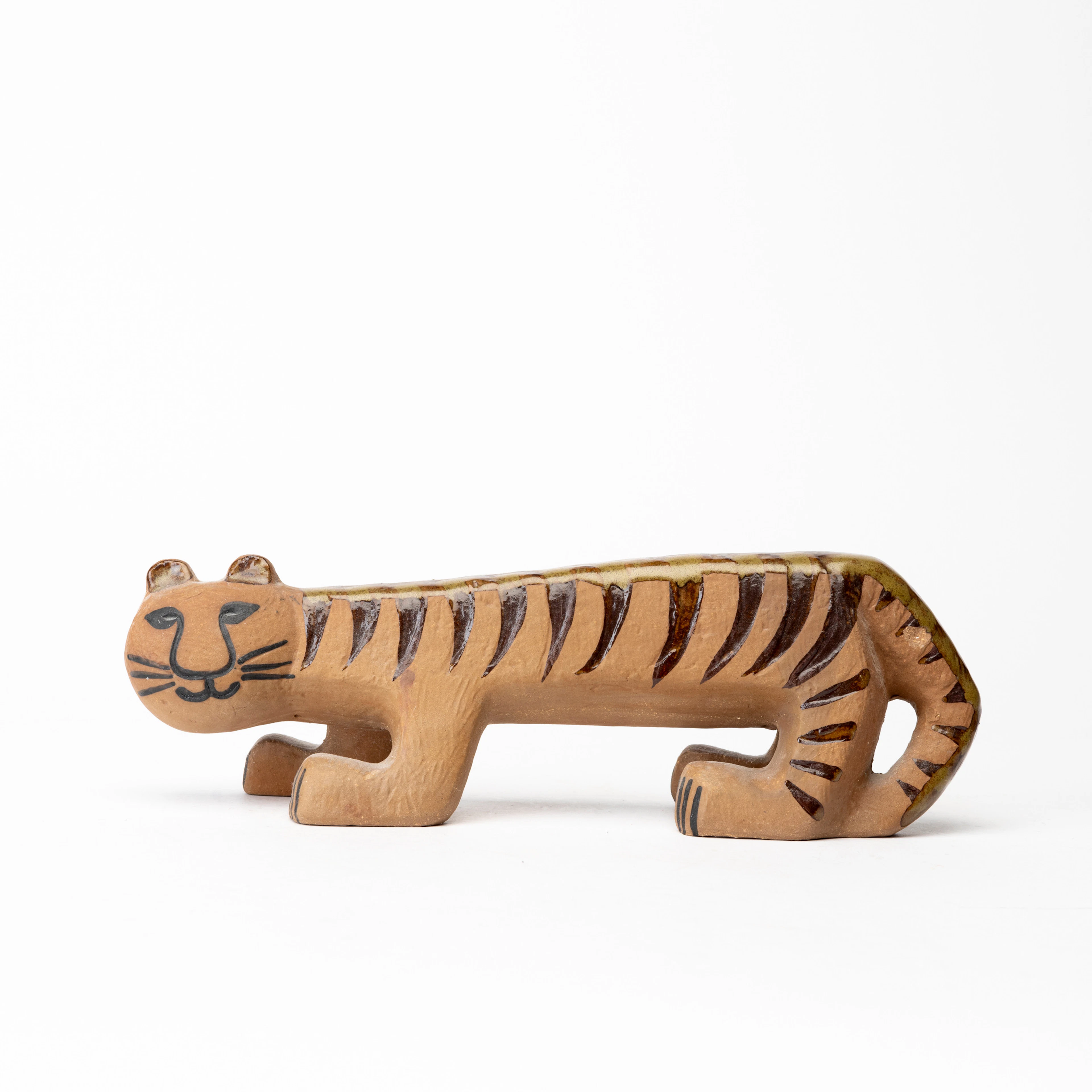 LISA LARSON. Figurin, stengods, "Tiger", ur serien "Afrika", stämpelmärkt