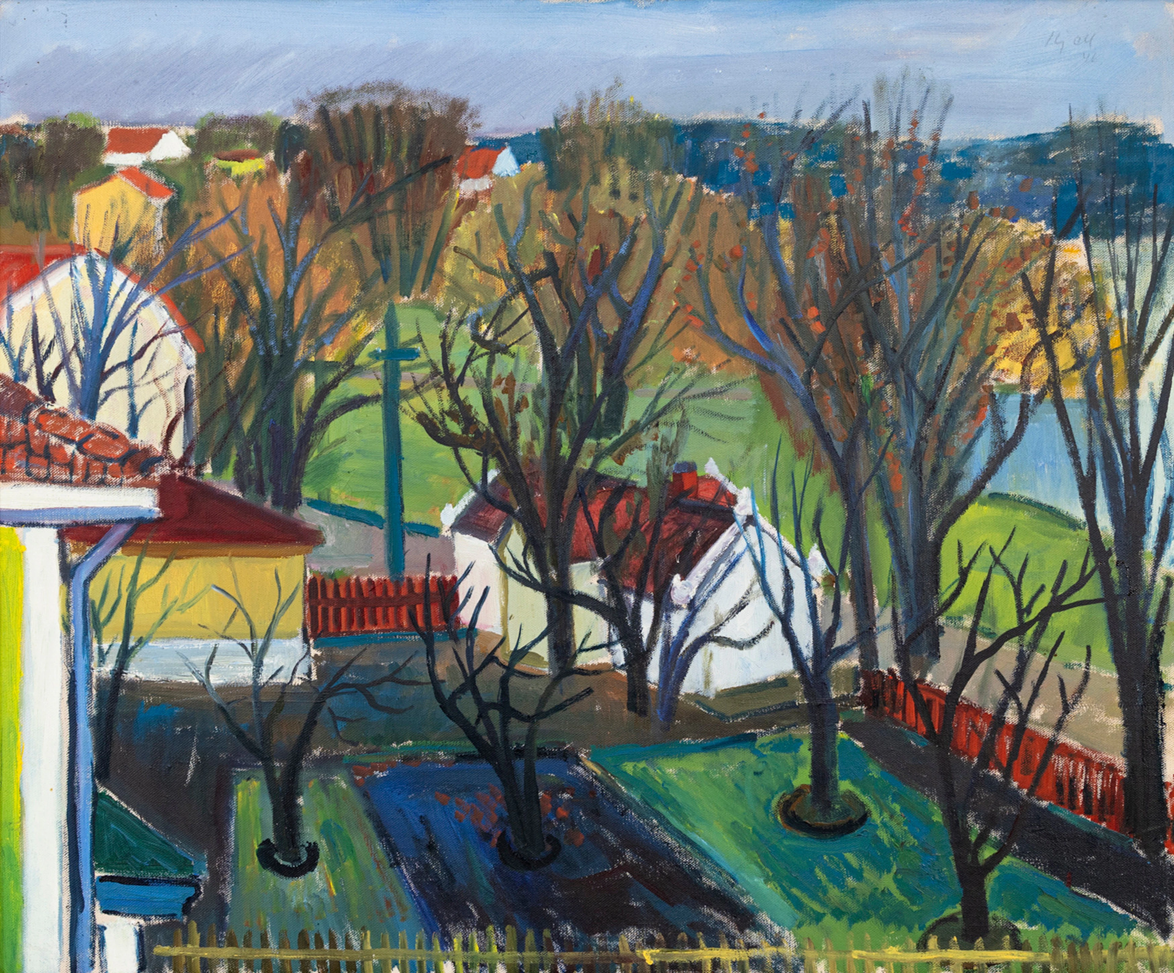 KJELL LEANDER ENGSTRÖM. "Sigtuna gård". olja på duk, signerad, daterad- 46.
