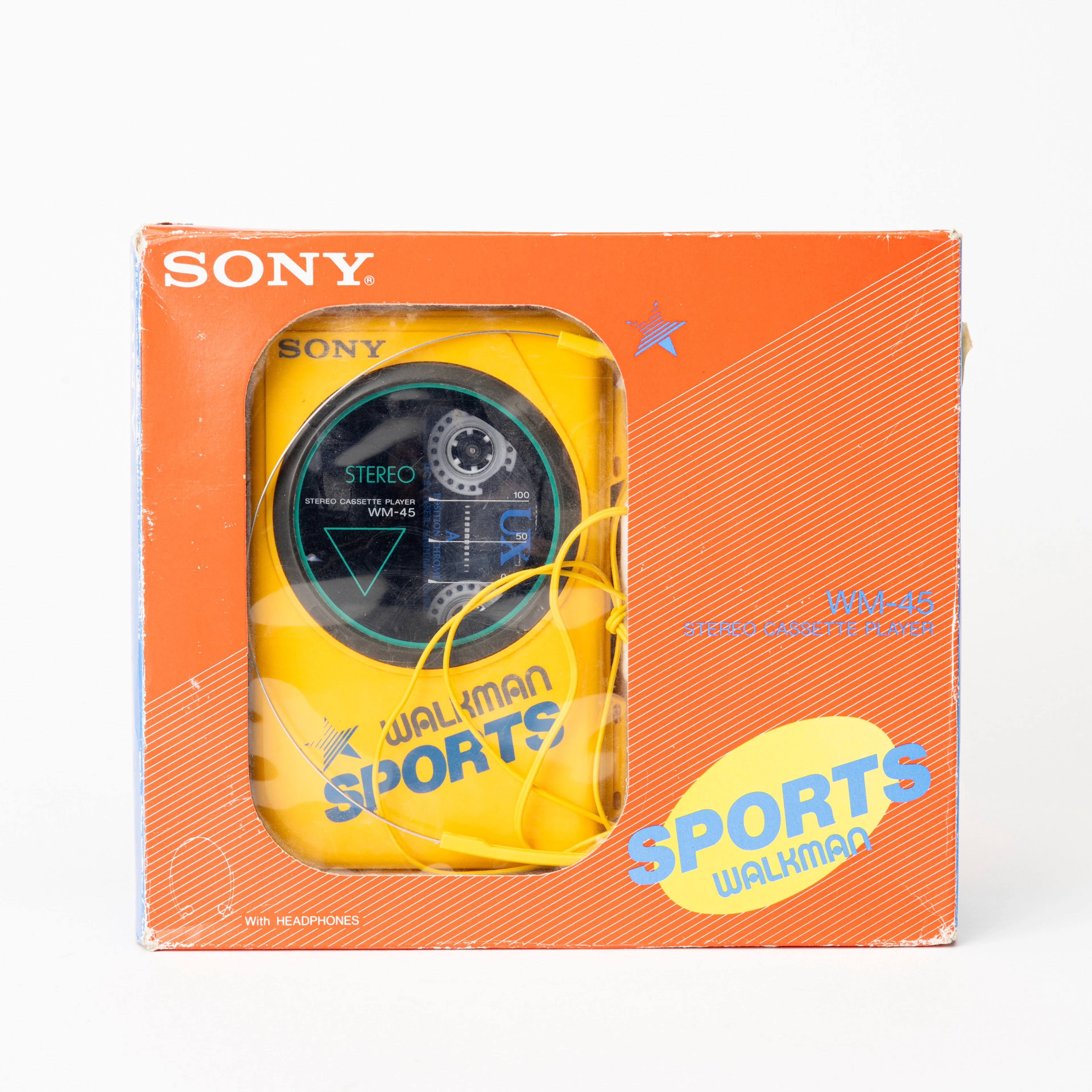 STEREO KASETTSPELARE, med HÖRLURAR "Walkman", VM-45, Sony, 1980-tal.