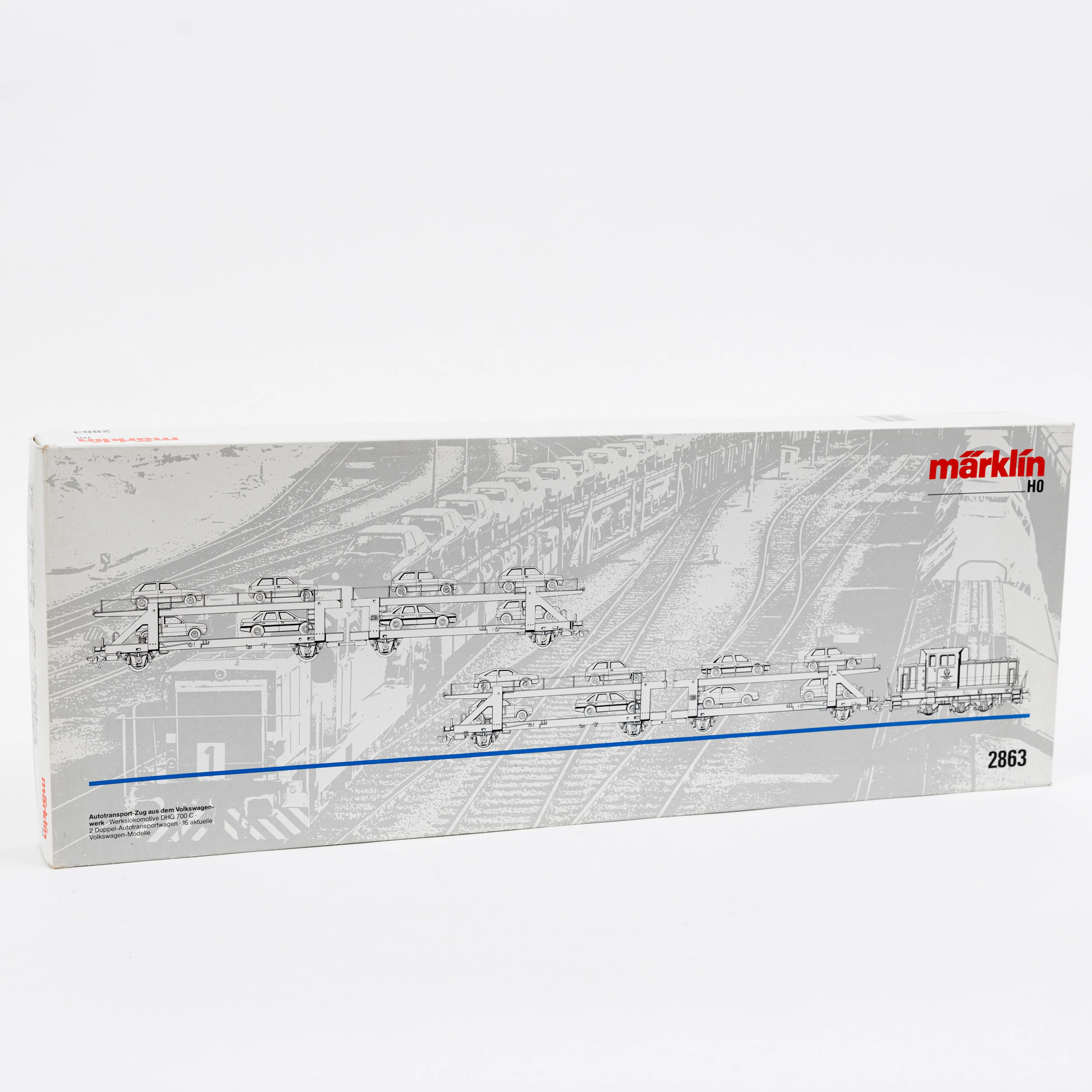 MÄRKLIN 2863 tågsats med litet diesellok, 2 biltransportvagnar och
