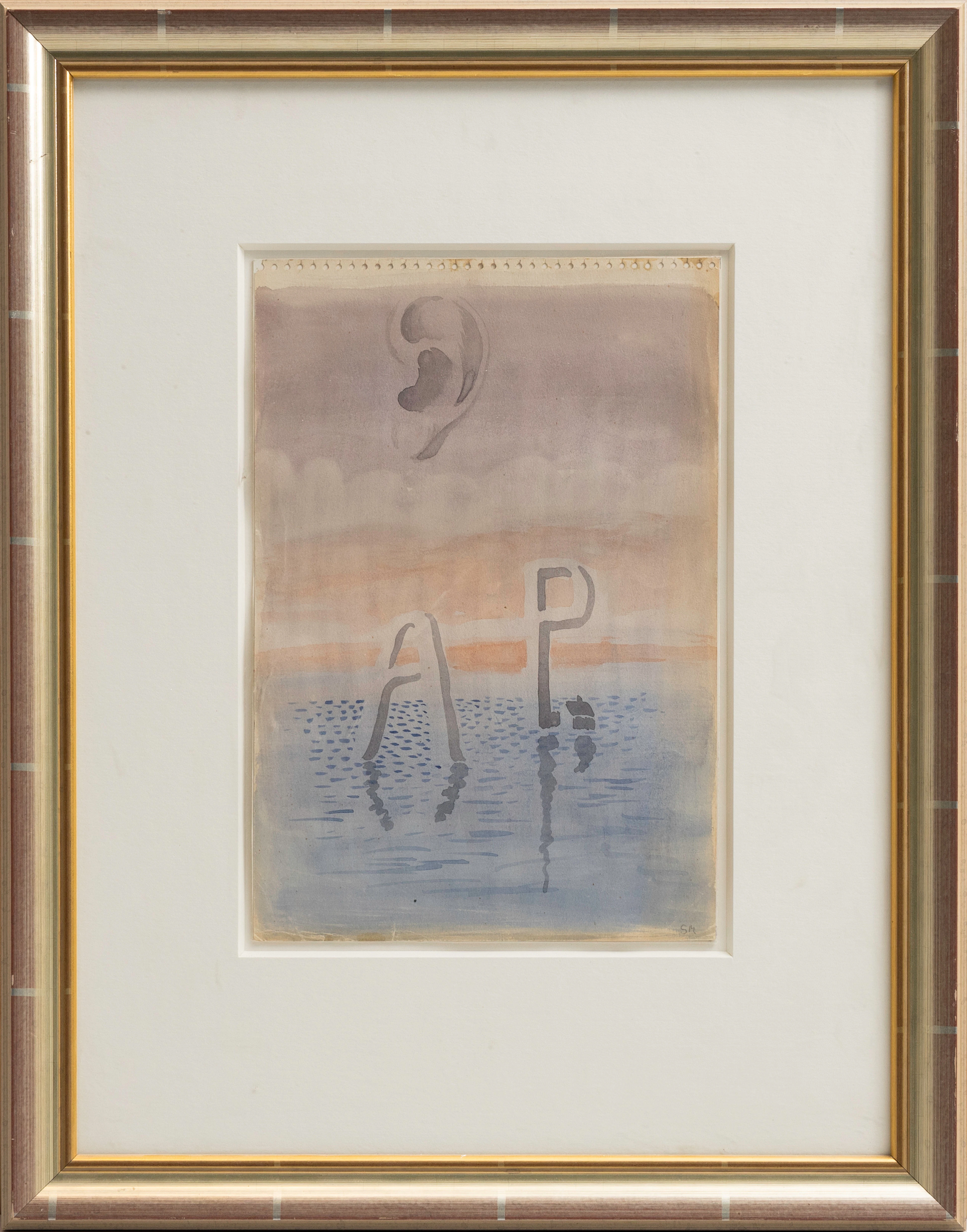 STELLAN MÖRNER. "AP", akvarell, monogramsignerad, SM.