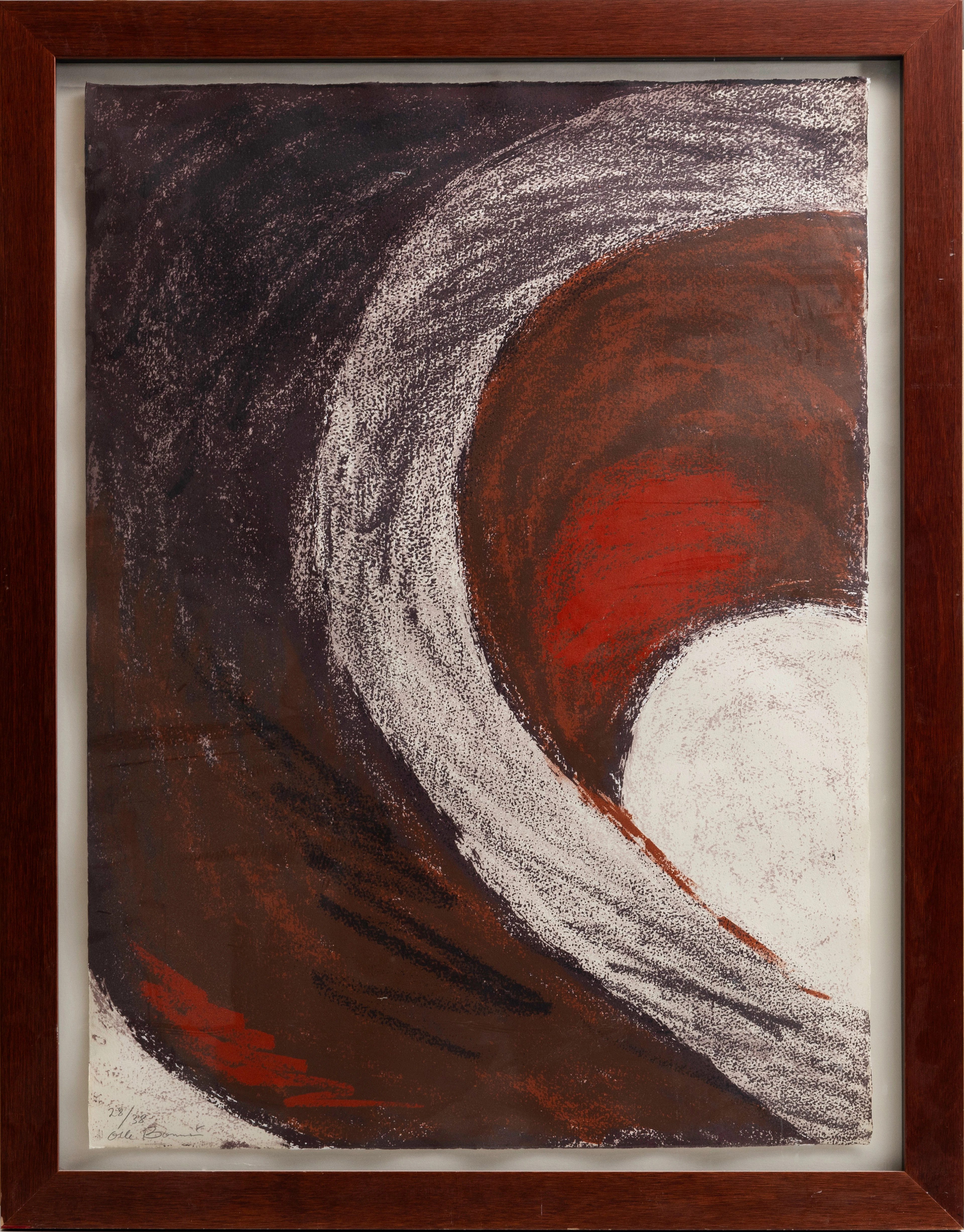 OLLE BONNIÉR. "Rymdkurva", färglitografi, signerad och numrerad, 28/38.