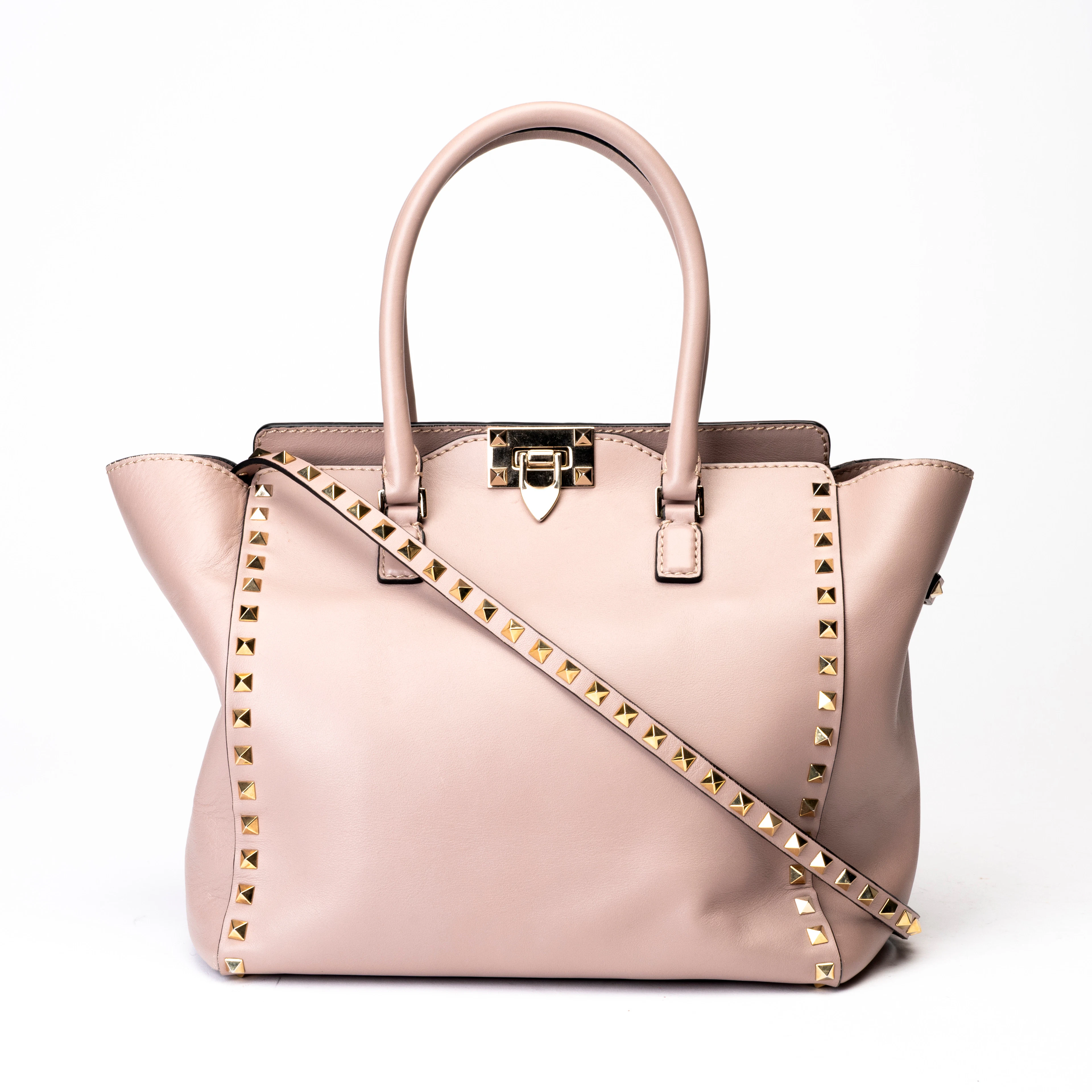 VALENTINO. Handväska, "Valentino Garavani Rockstud Trapeze Tote, Italien.