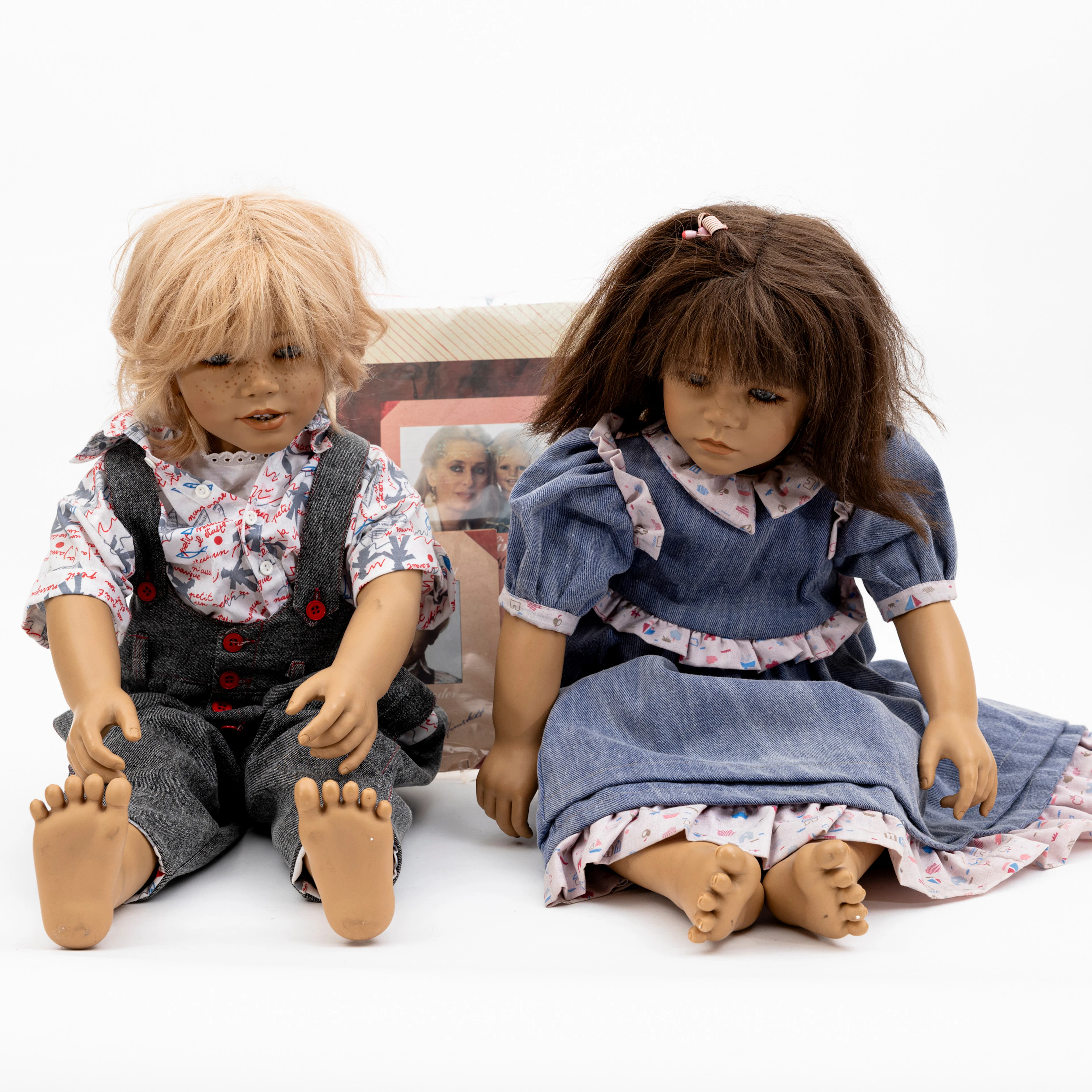 ANETTE HIMSTEDT. Dockor, 2 st, "Kasimir" och "Friederike" , Puppet-Kinder