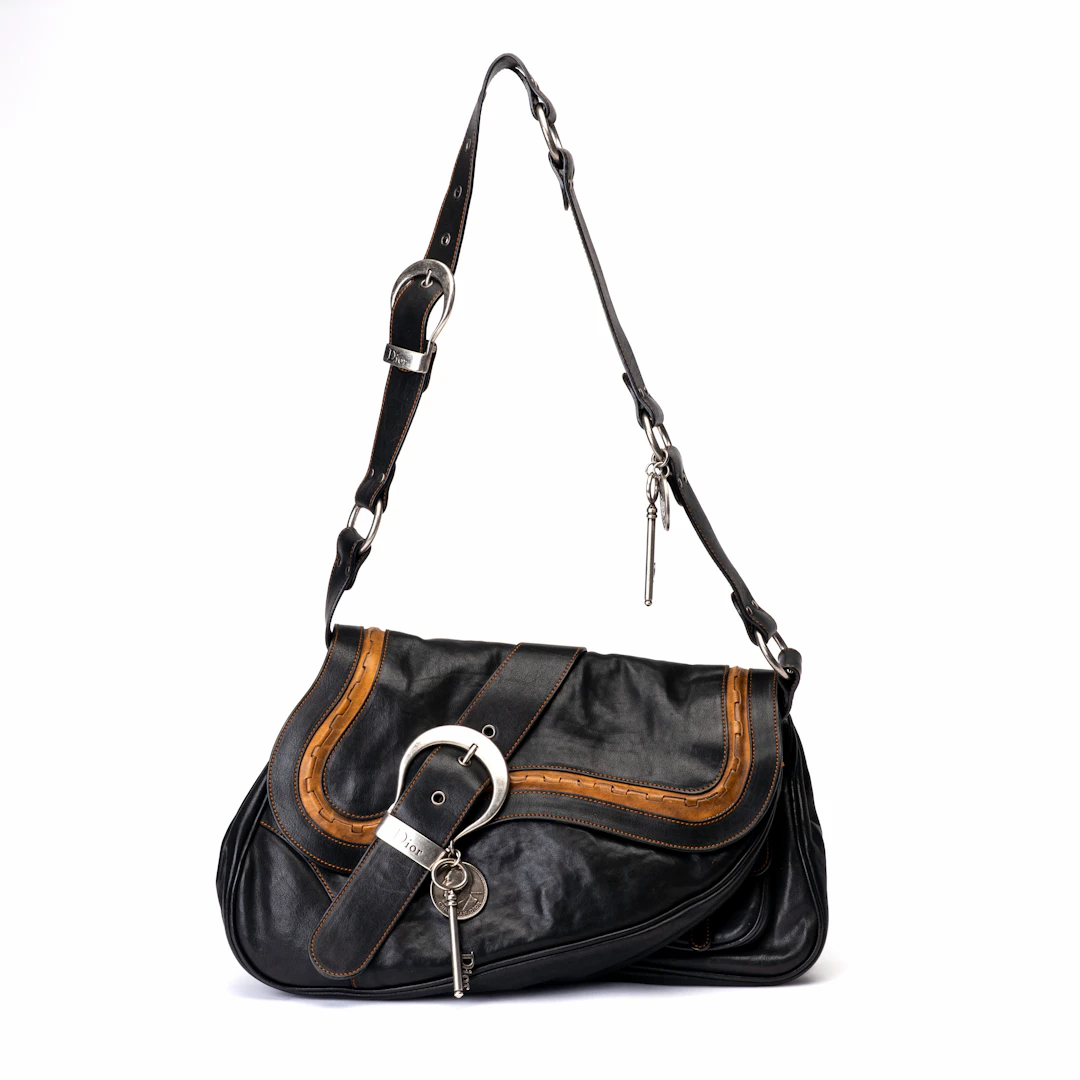 CHRISTIAN DIOR. Handväska, "Dior Gaucho Large Double Saddle Bag"