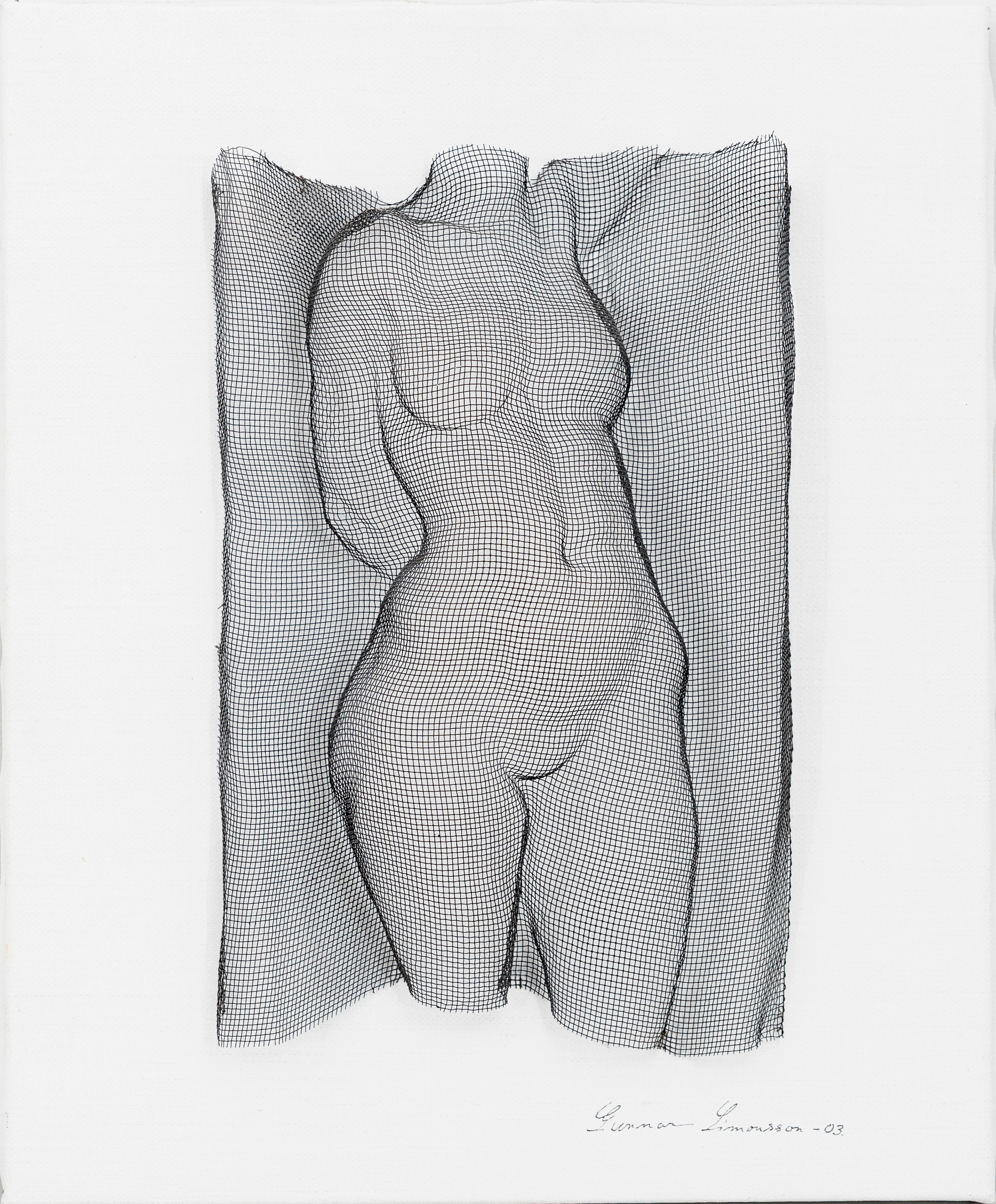 GUNNAR SIMONSSON. "Torso 0311", skulptur, monterad på canvas, signerad