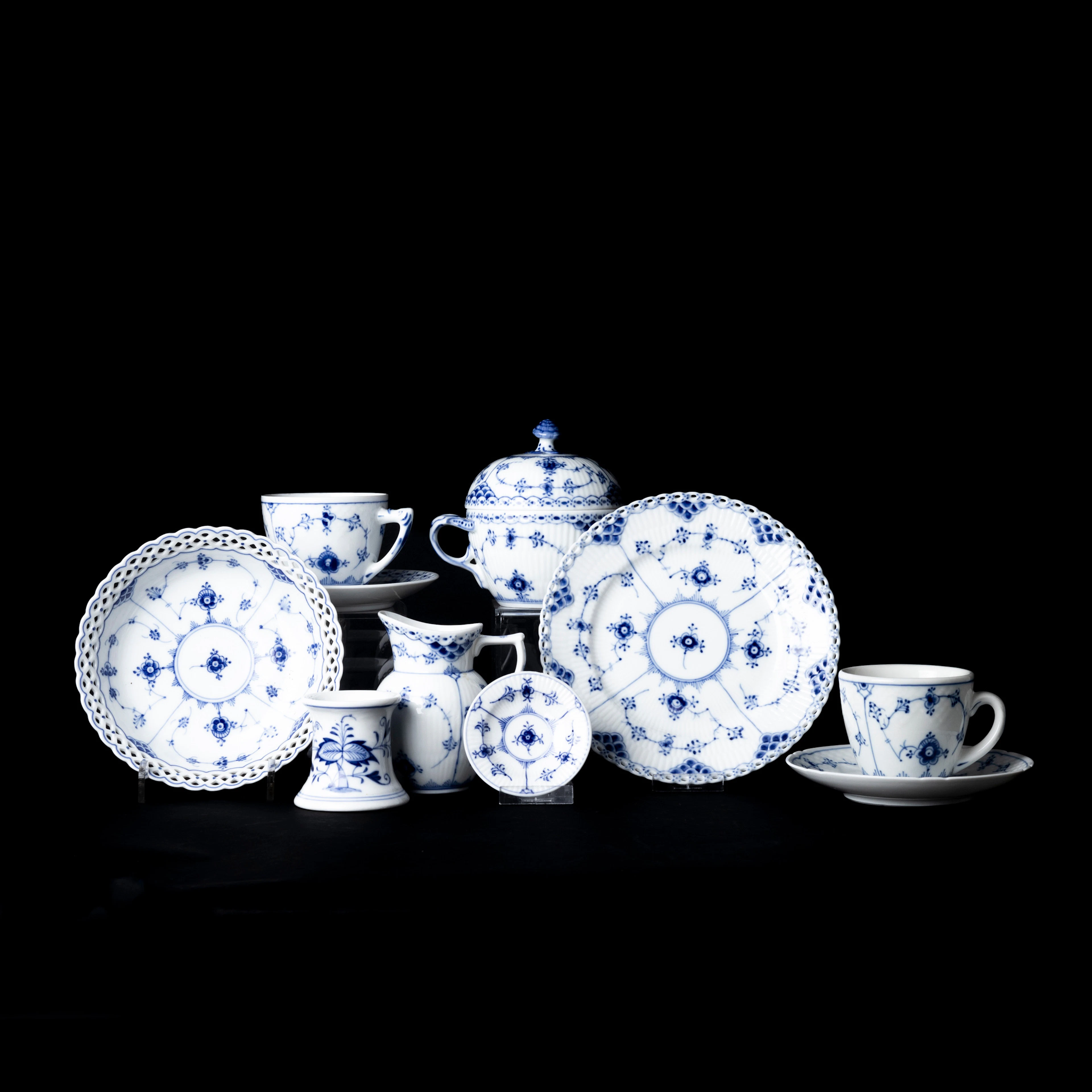 KAFFESERVIS, 29 delar, porslin, "Musselmalet", Kunglige Dansk, Danmark