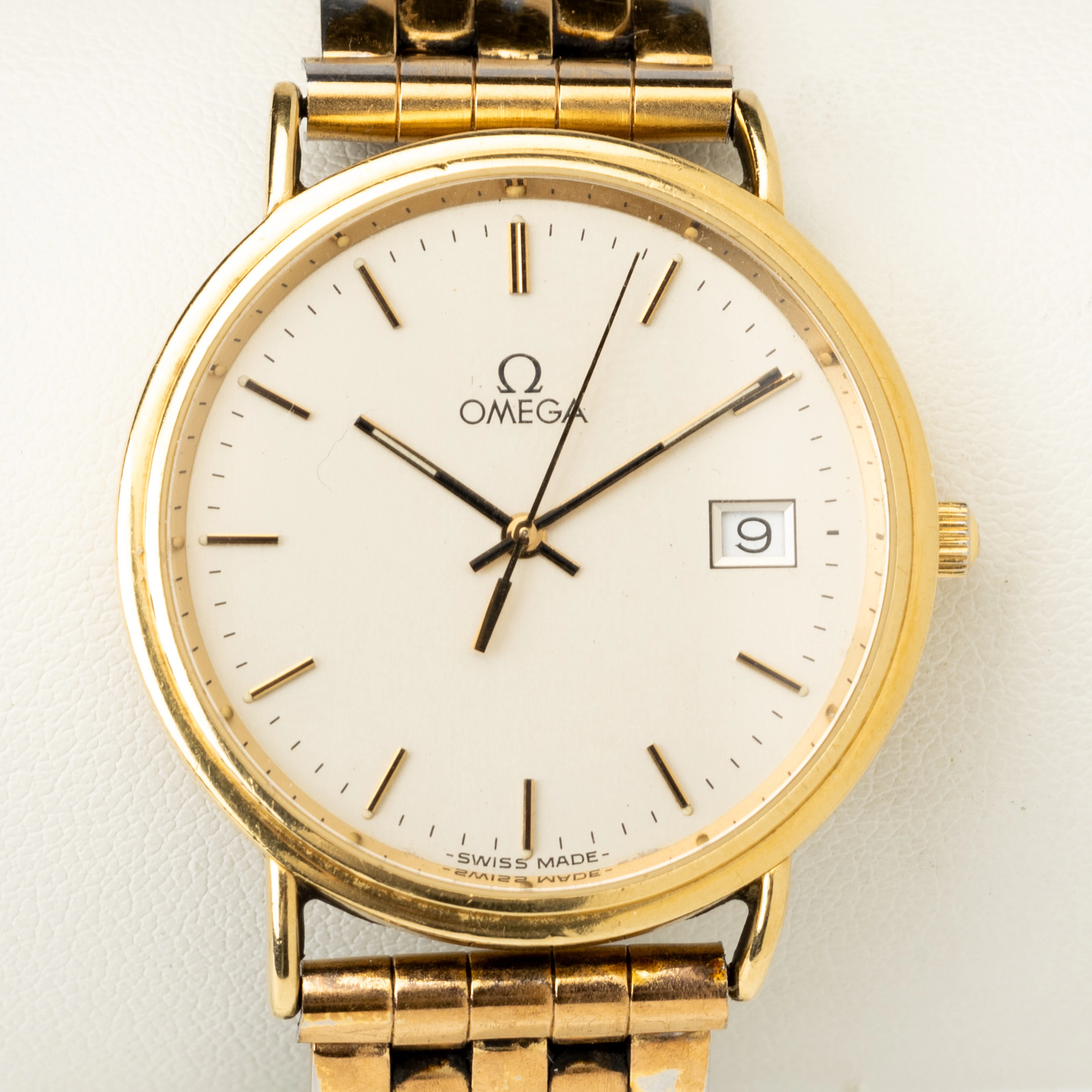 OMEGA, armbandsur, quartz, cal. 1430, boett av 18K guld, 1980-tal.
