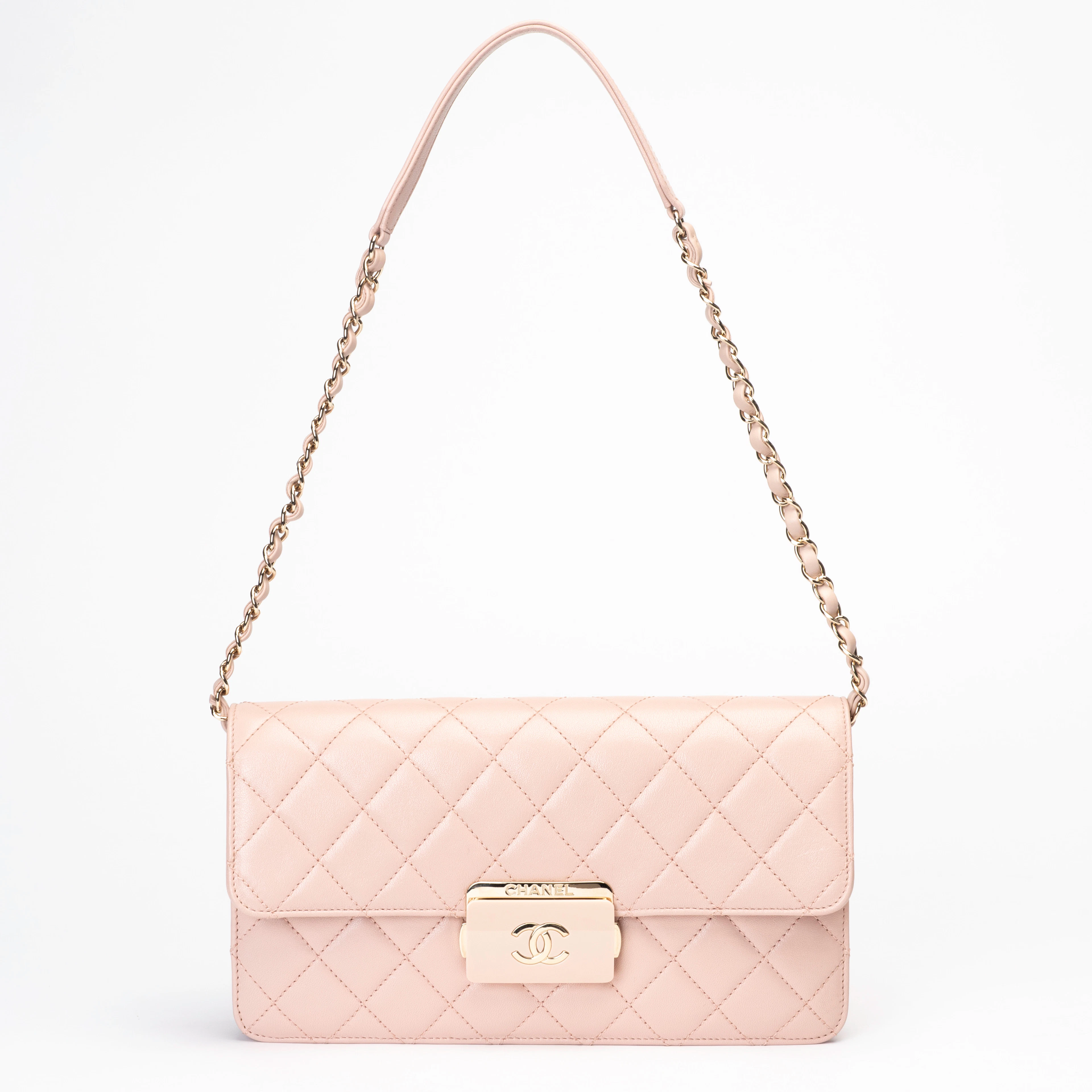 CHANEL. Handväska, Sac à Rabat, quiltat rosa kalvskinn, 2017.