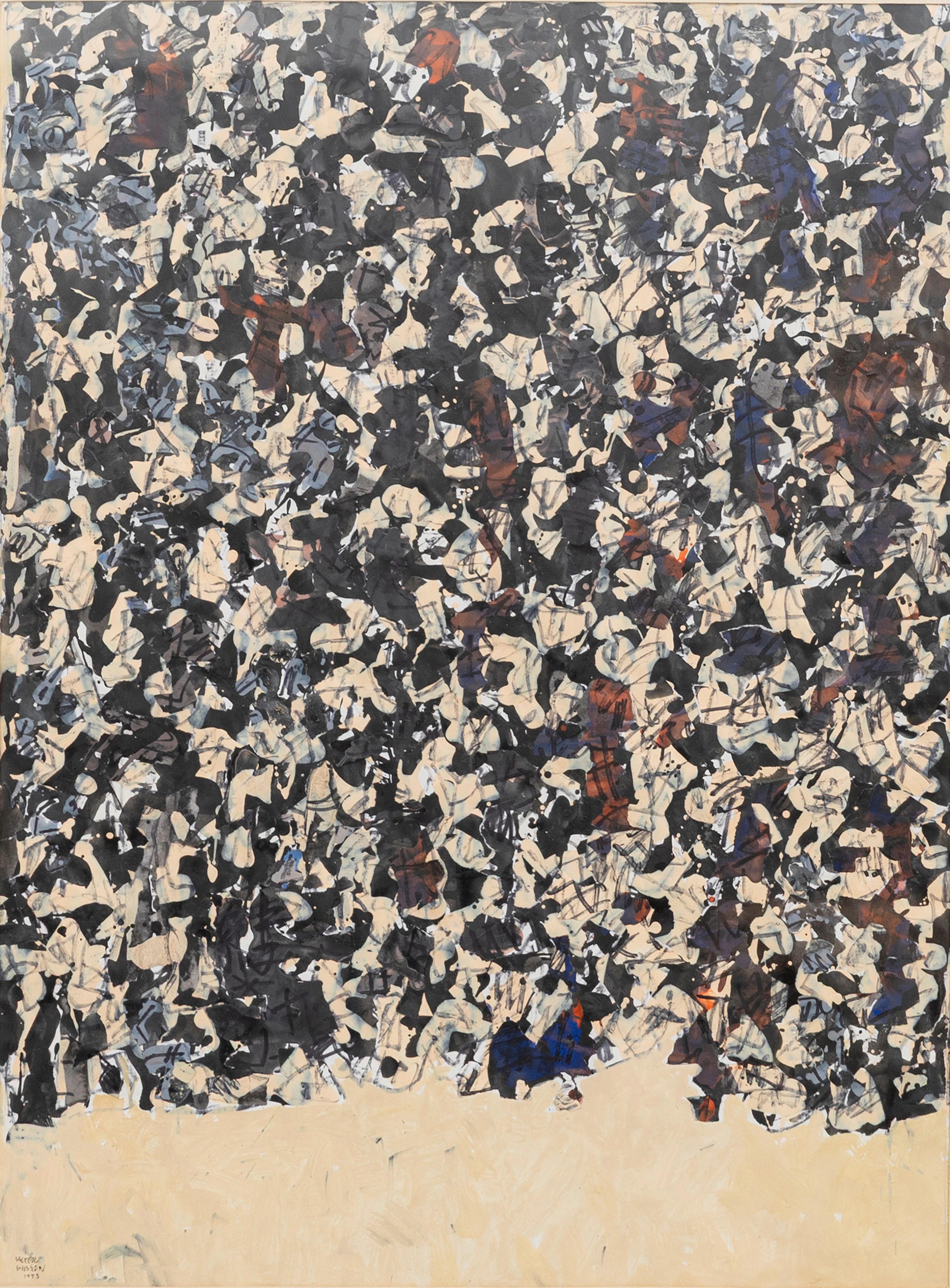 VALTER GIBSON (1928-2002). Komposition, blandteknik, signerad och