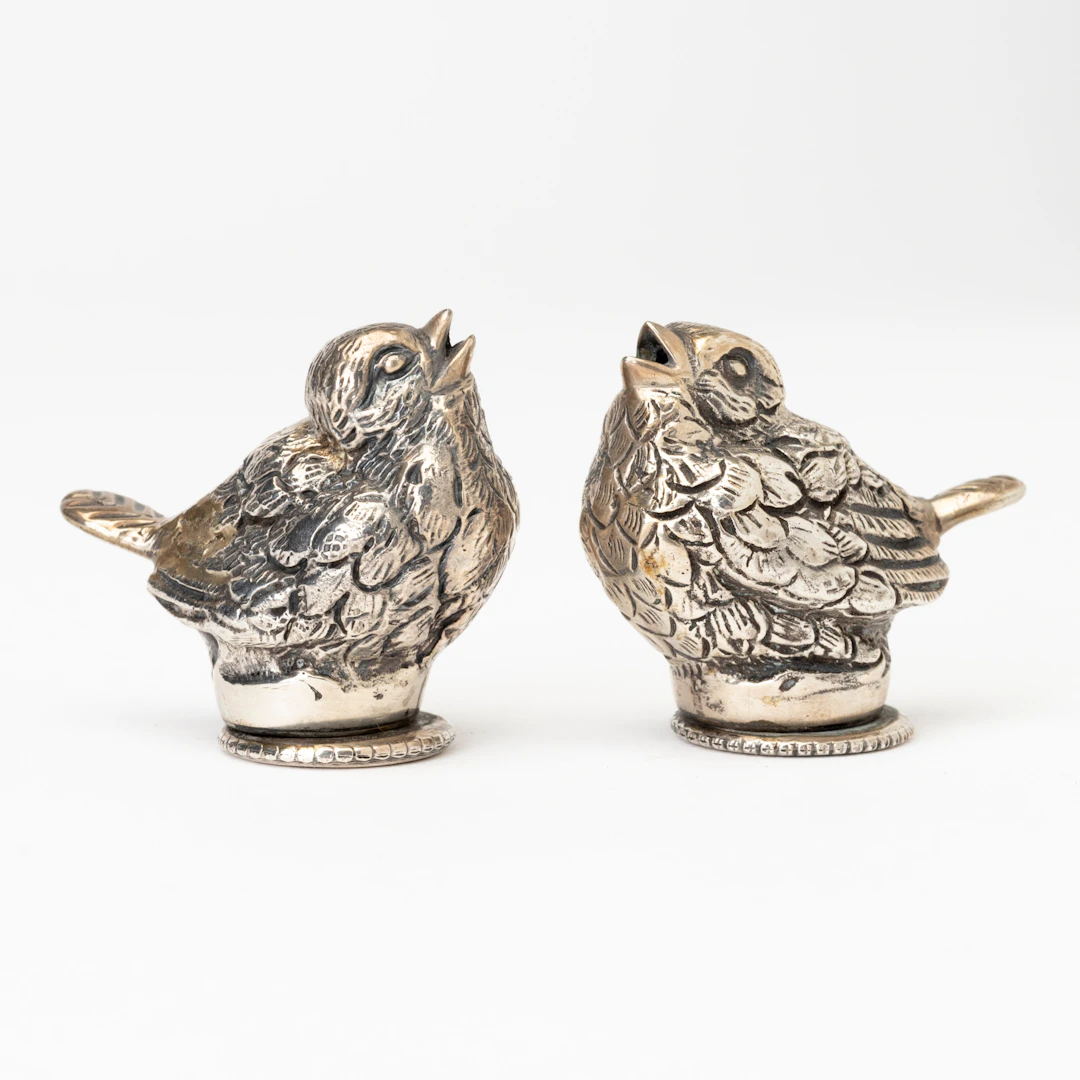 SALTSTRÖARE ett par, silver, Egypten, 1900-tal.