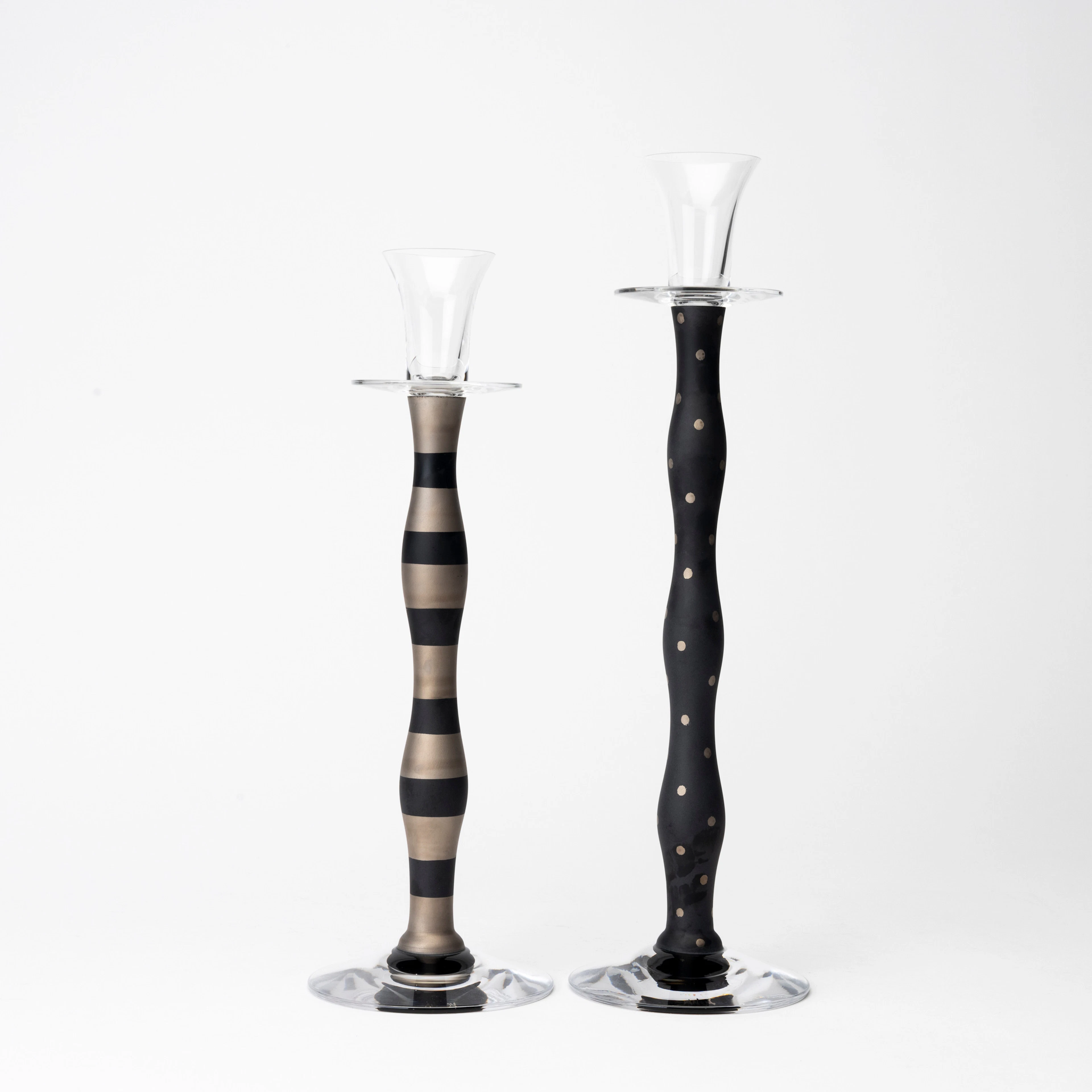 ANNE NILSSON. Ljusstakar, 2 st, glas, "Celeste", Orrefors.