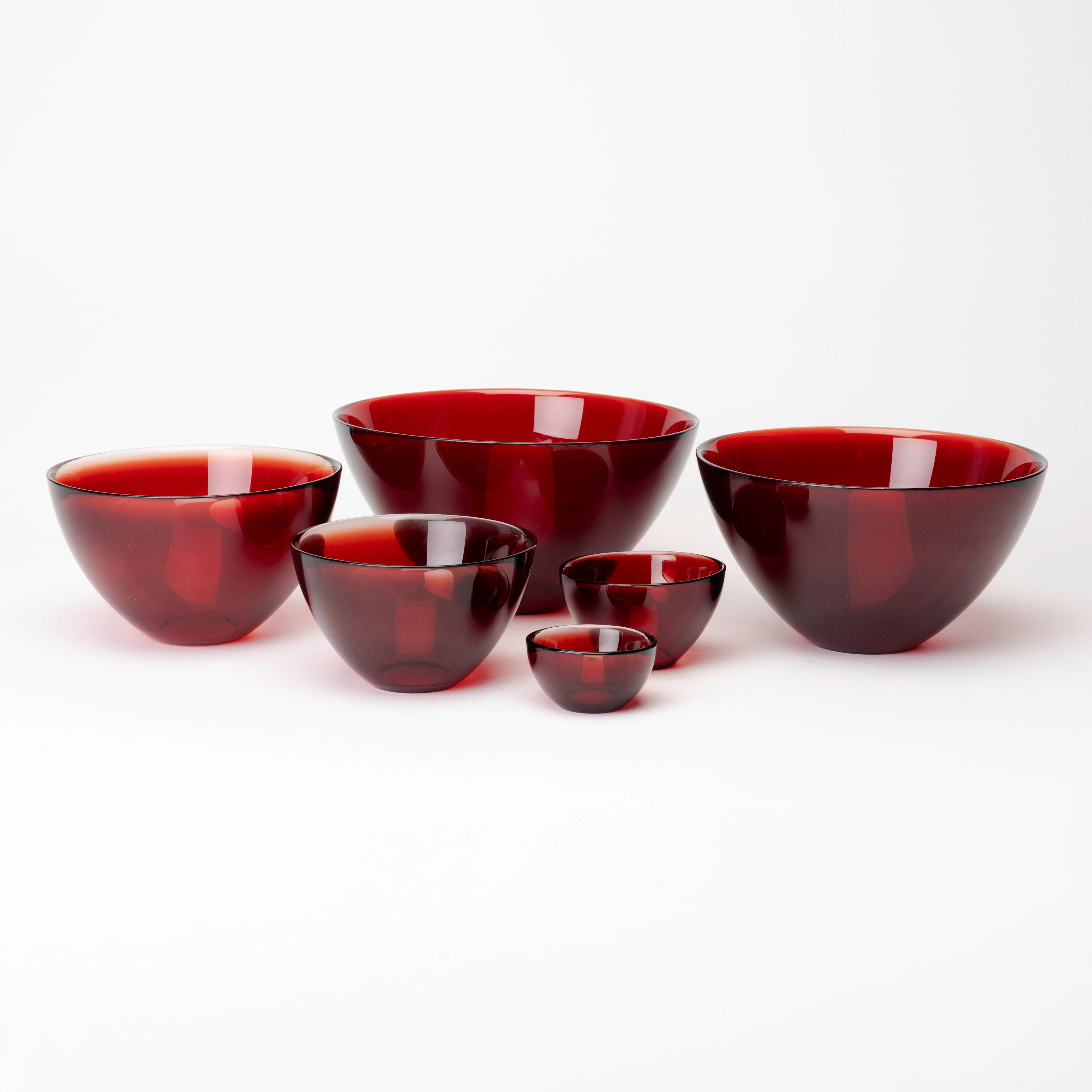 SVEN PALMQVIST. 6 st skålar, glas, "Fuga", Orrefors.