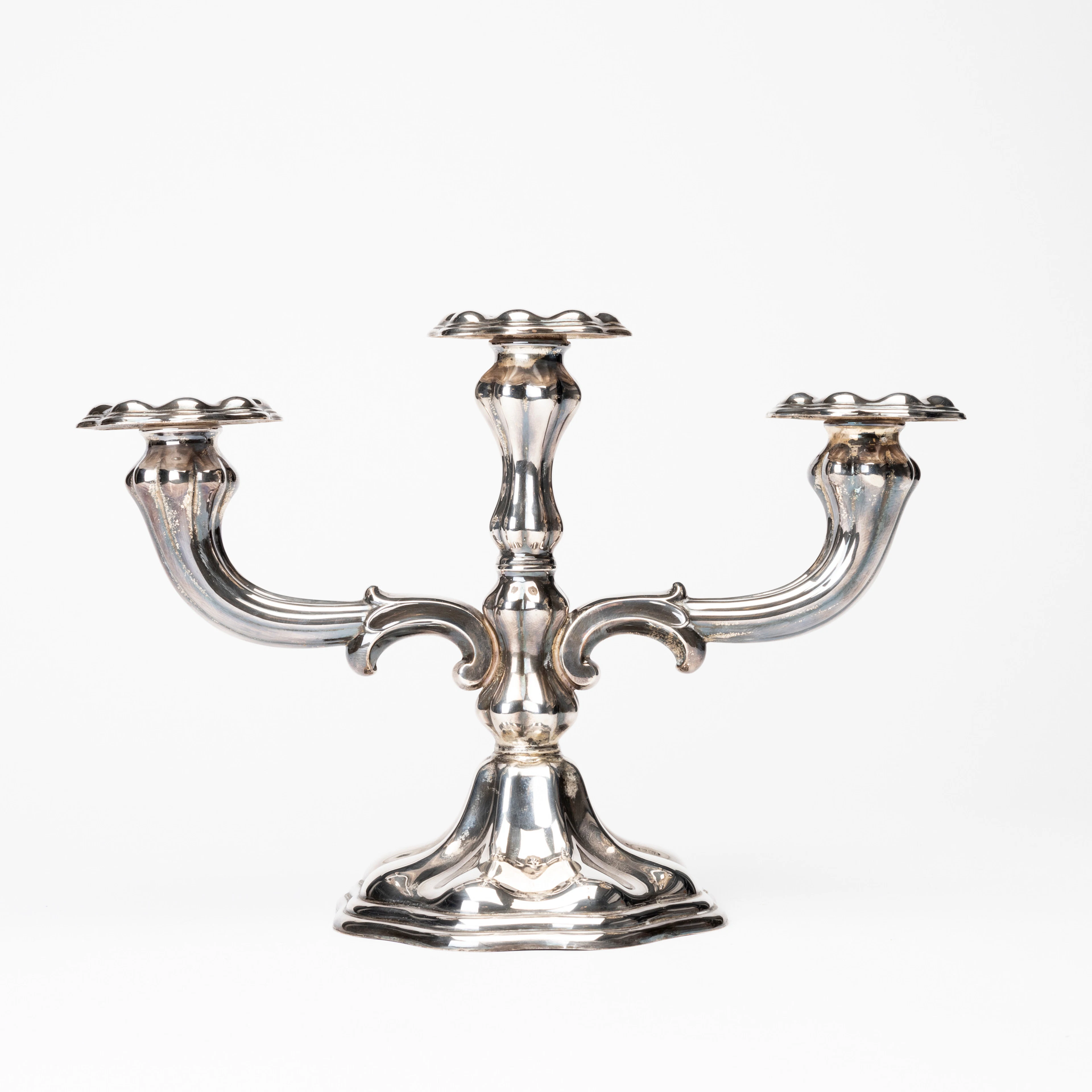 KANDELABER, silver, rokokostil, C.G Hallberg, Stockholm, 1935.