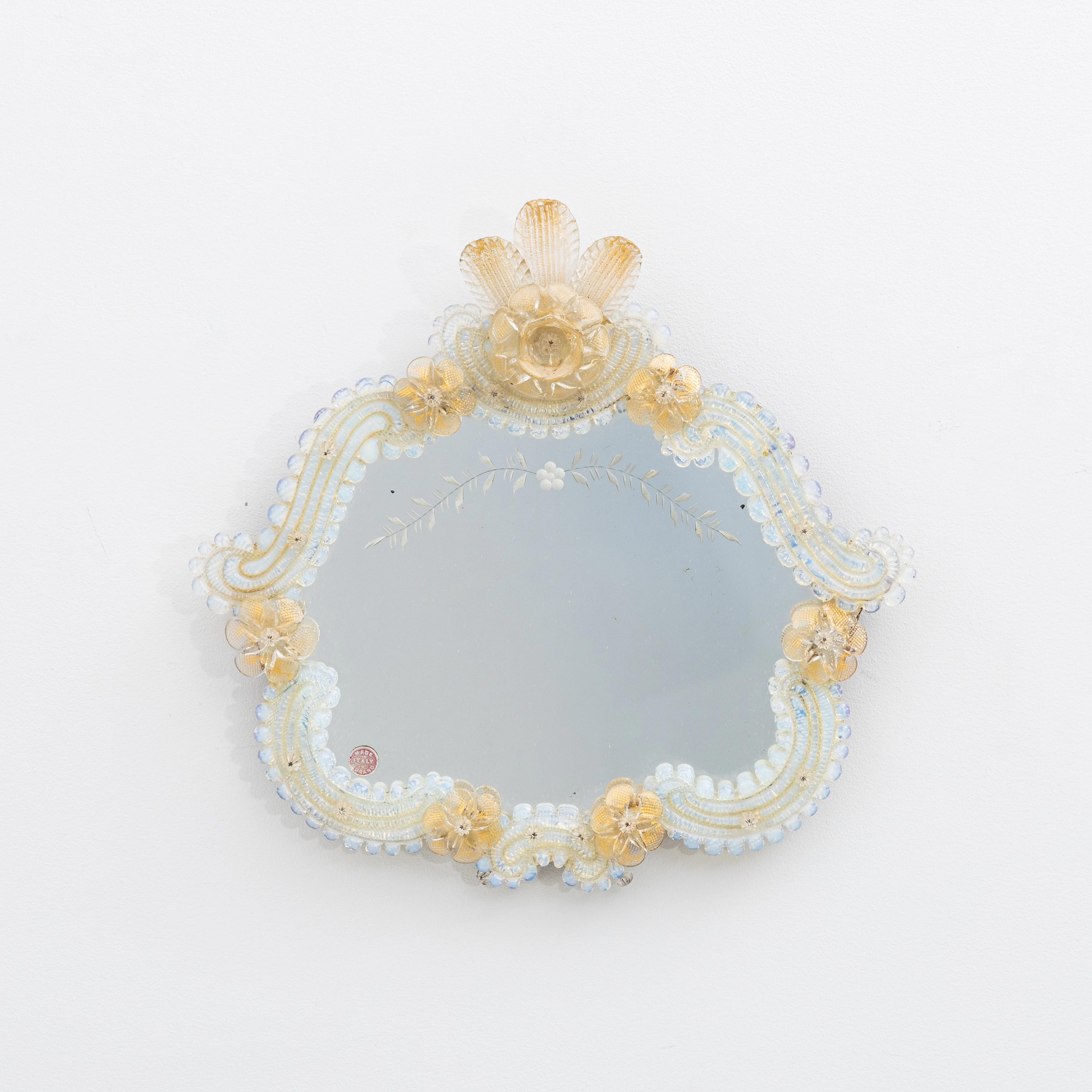 SPEGEL, etikettmärkt, Murano, Italien, 1900-talets mitt.