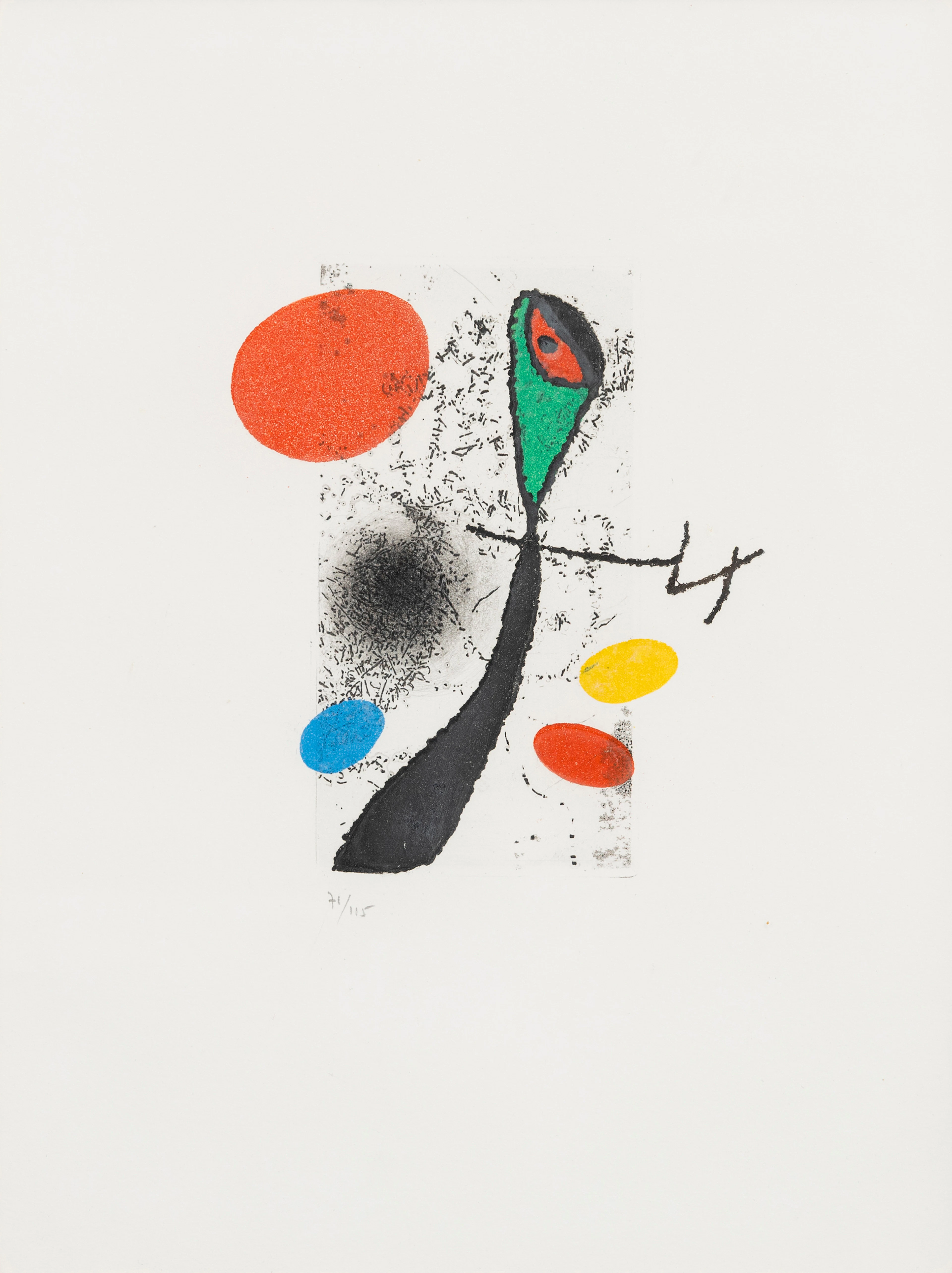 JOAN MIRÓ. EFTER. Komposition ur mappen: "Le Vent Parmi Les Roseaux"