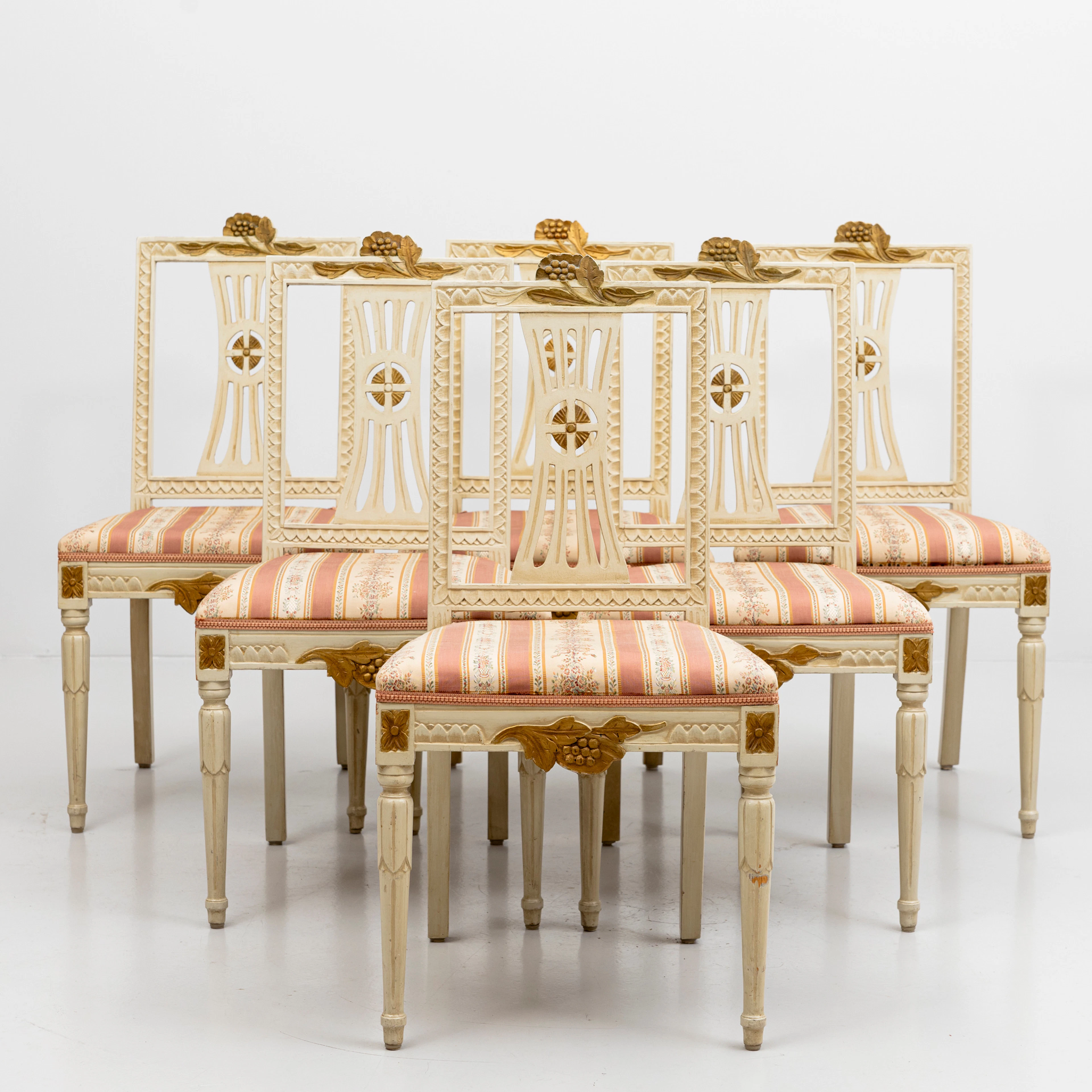 STOLAR, 6 st, Lindome modell, sengustaviansk stil, 1900-tal.