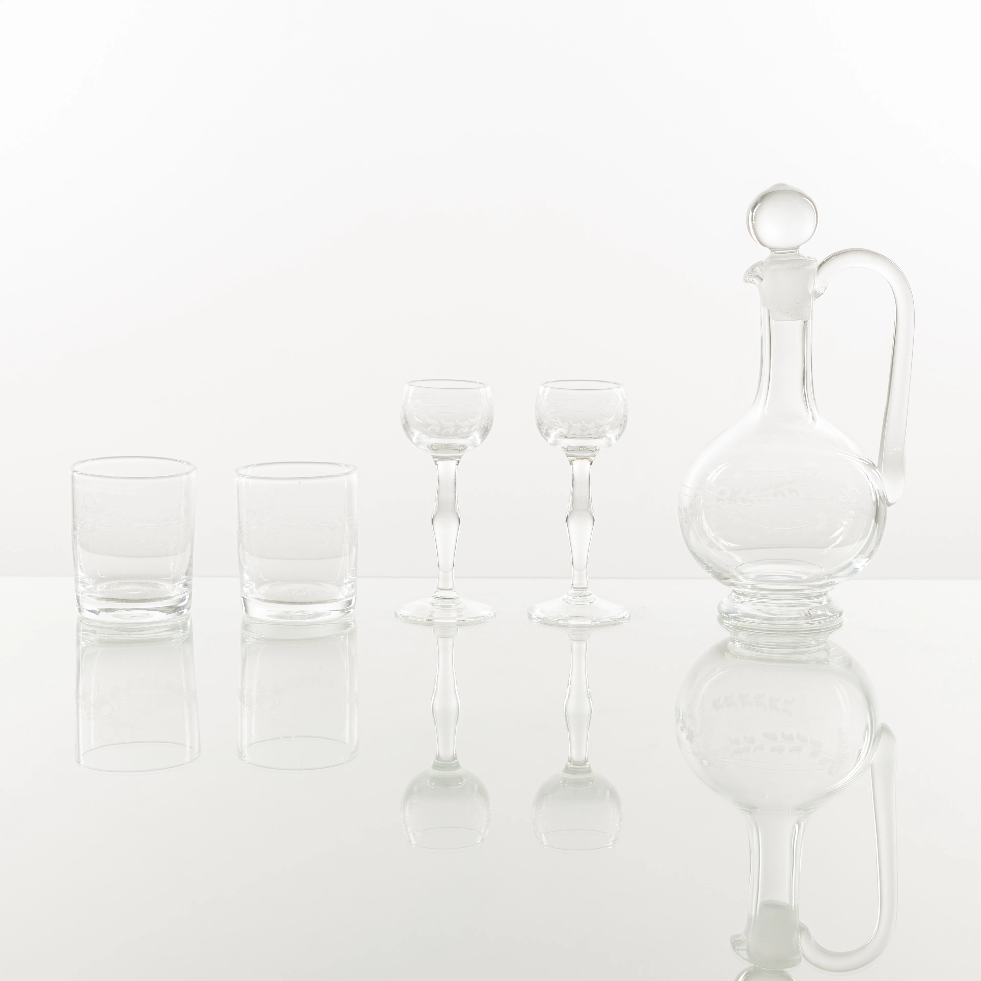 GLASSERVIS, 24 delar "Antik" glas, Reijmyre.